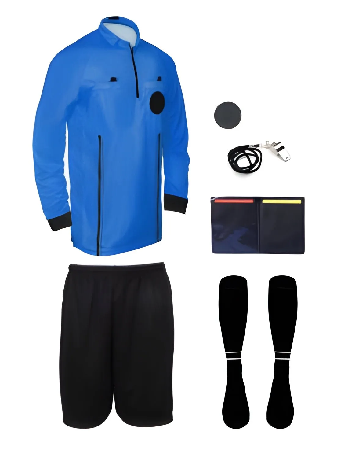 Pro Soccer Referee Uniform Full Sleeve – 7 Piece Starter Ref Kit