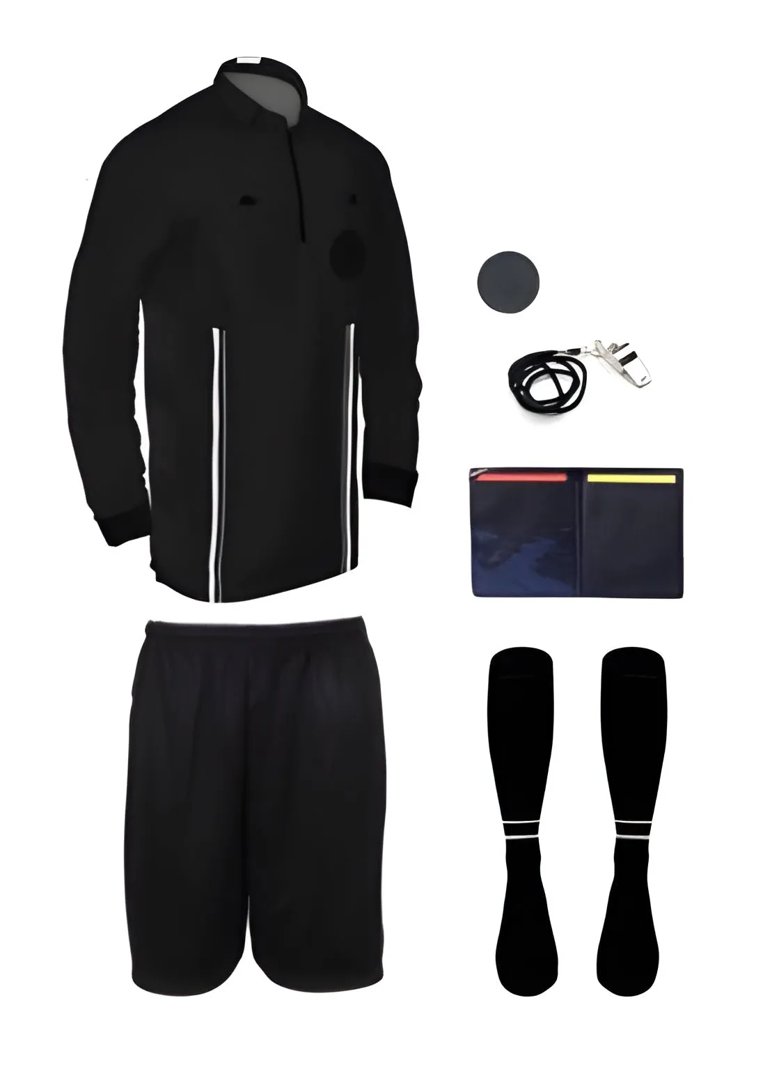 Pro Soccer Referee Uniform Full Sleeve – 7 Piece Starter Ref Kit