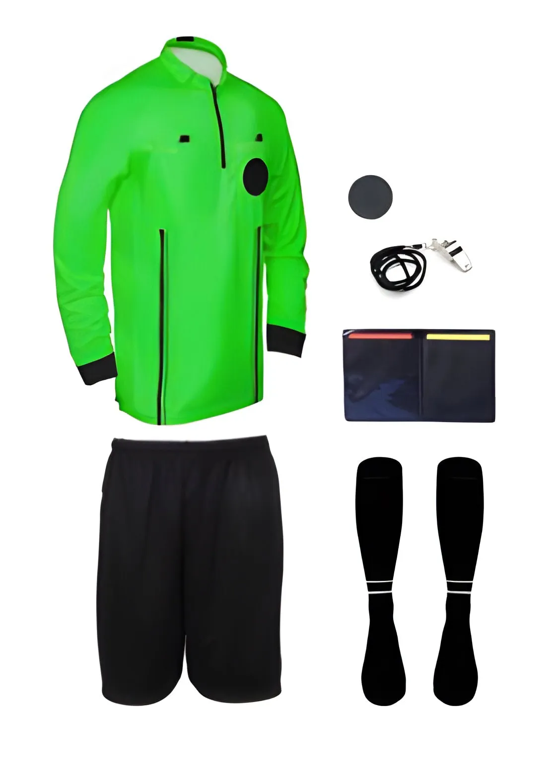 Pro Soccer Referee Uniform Full Sleeve – 7 Piece Starter Ref Kit