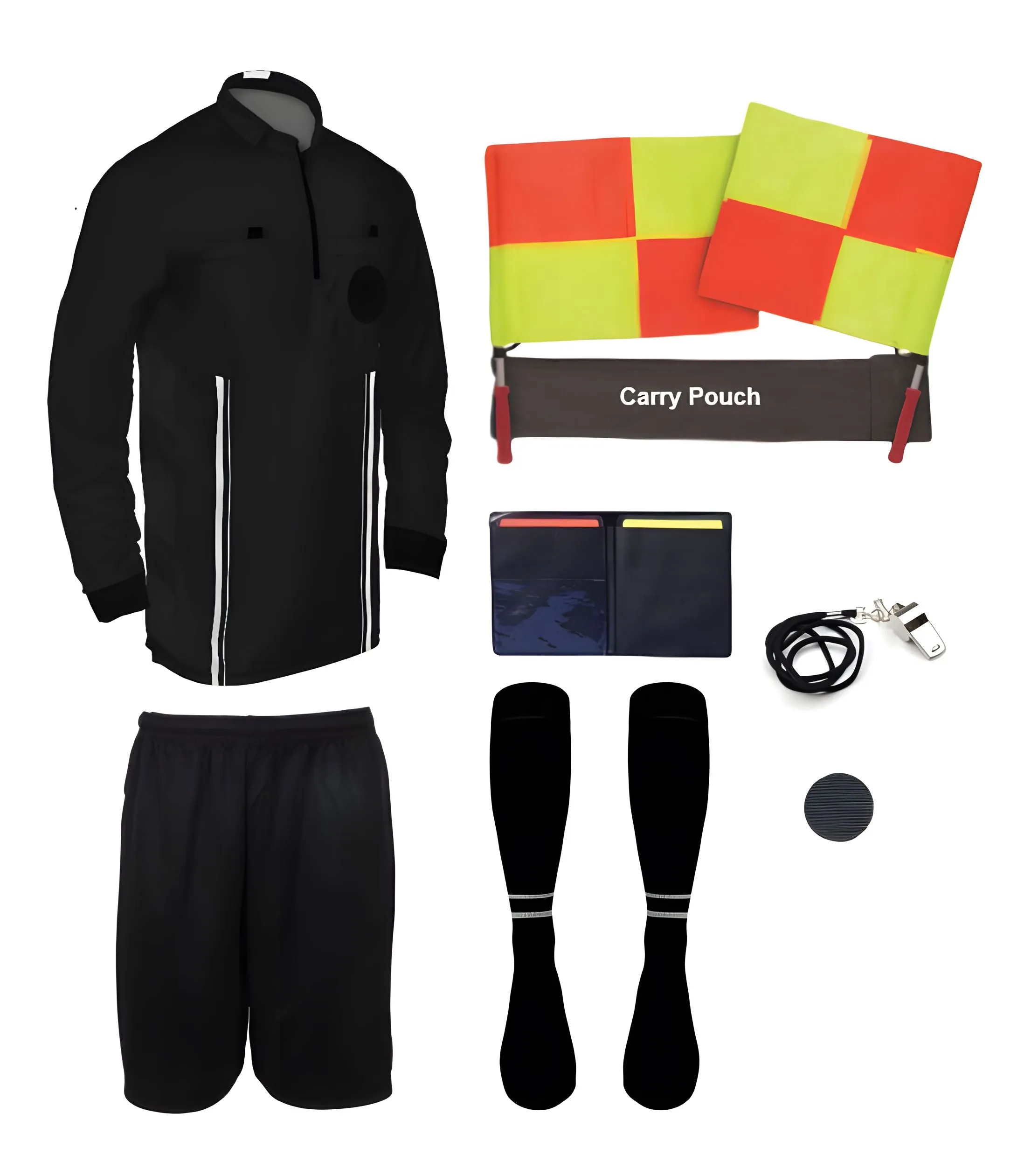 Pro Soccer Referee Uniform Full Sleeve – 9 Piece Essentials Ref Pack