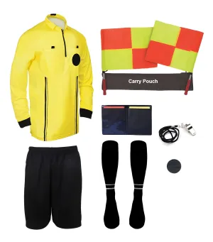 Pro Soccer Referee Uniform Full Sleeve – 9 Piece Essentials Ref Pack