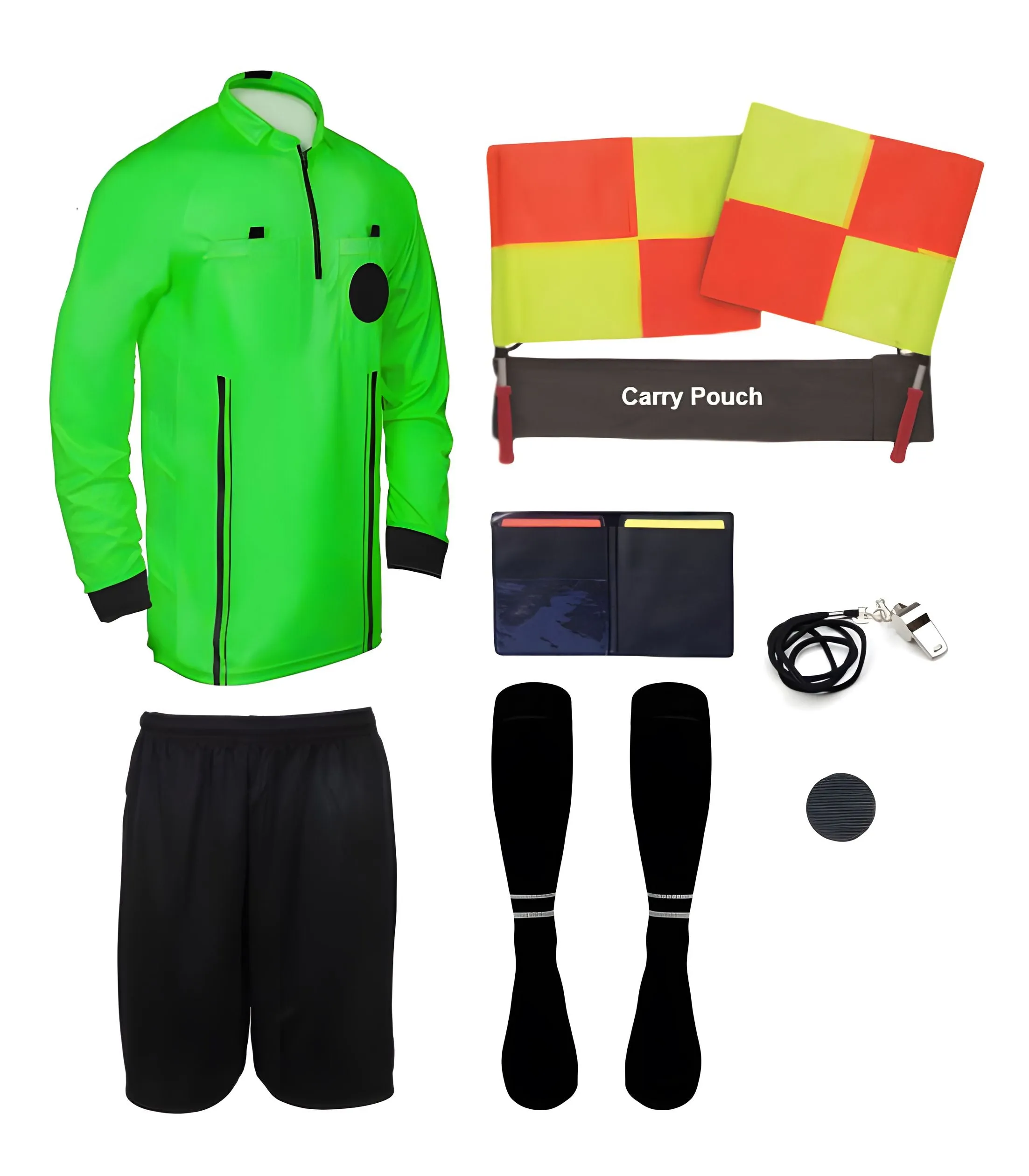 Pro Soccer Referee Uniform Full Sleeve – 9 Piece Essentials Ref Pack