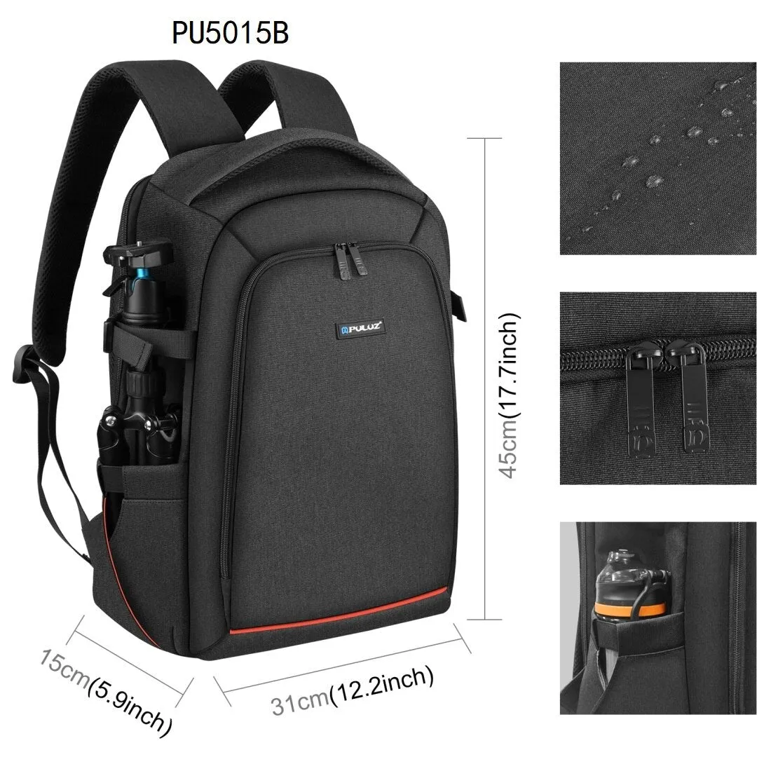 PULUZ Outdoor Portable Waterproof Scratch-proof Dual Shoulders Backpack Camera Bag Digital DSLR Photo Video Bag, laptop backpack