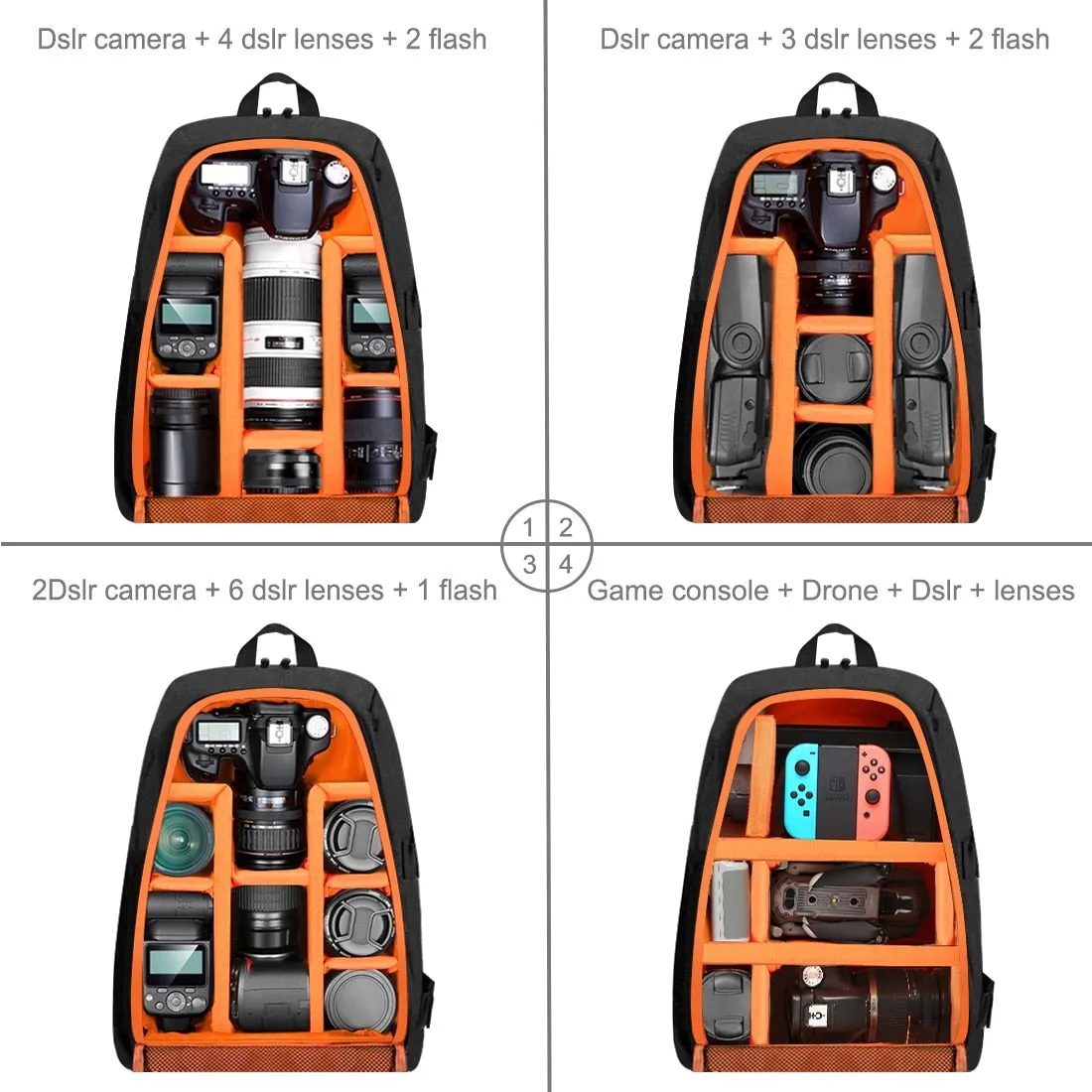 PULUZ Outdoor Portable Waterproof Scratch-proof Dual Shoulders Backpack Camera Bag Digital DSLR Photo Video Bag, laptop backpack