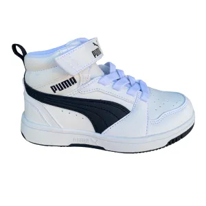 Puma scarpa sneakers da bambino Rebound V6 Mid 393832 02 bianco-nero