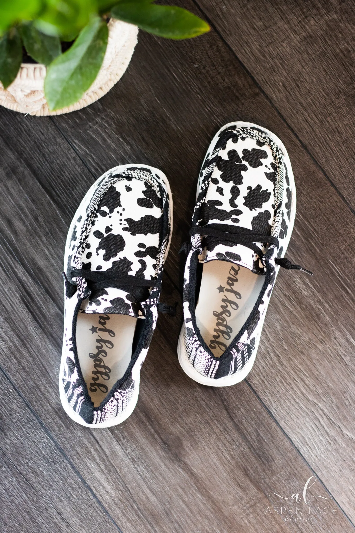 *PVM* Meadows Slip Ons (Black Cow)