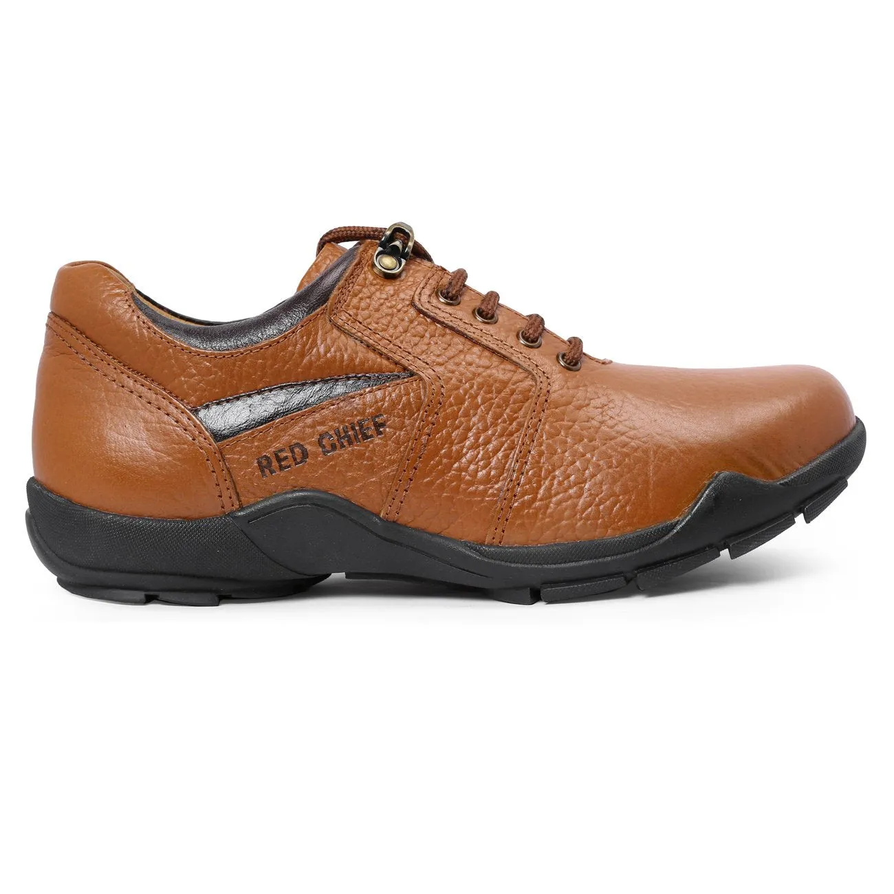 Red Chief Elephant Tan Leather Casual Oxford Shoes for Men