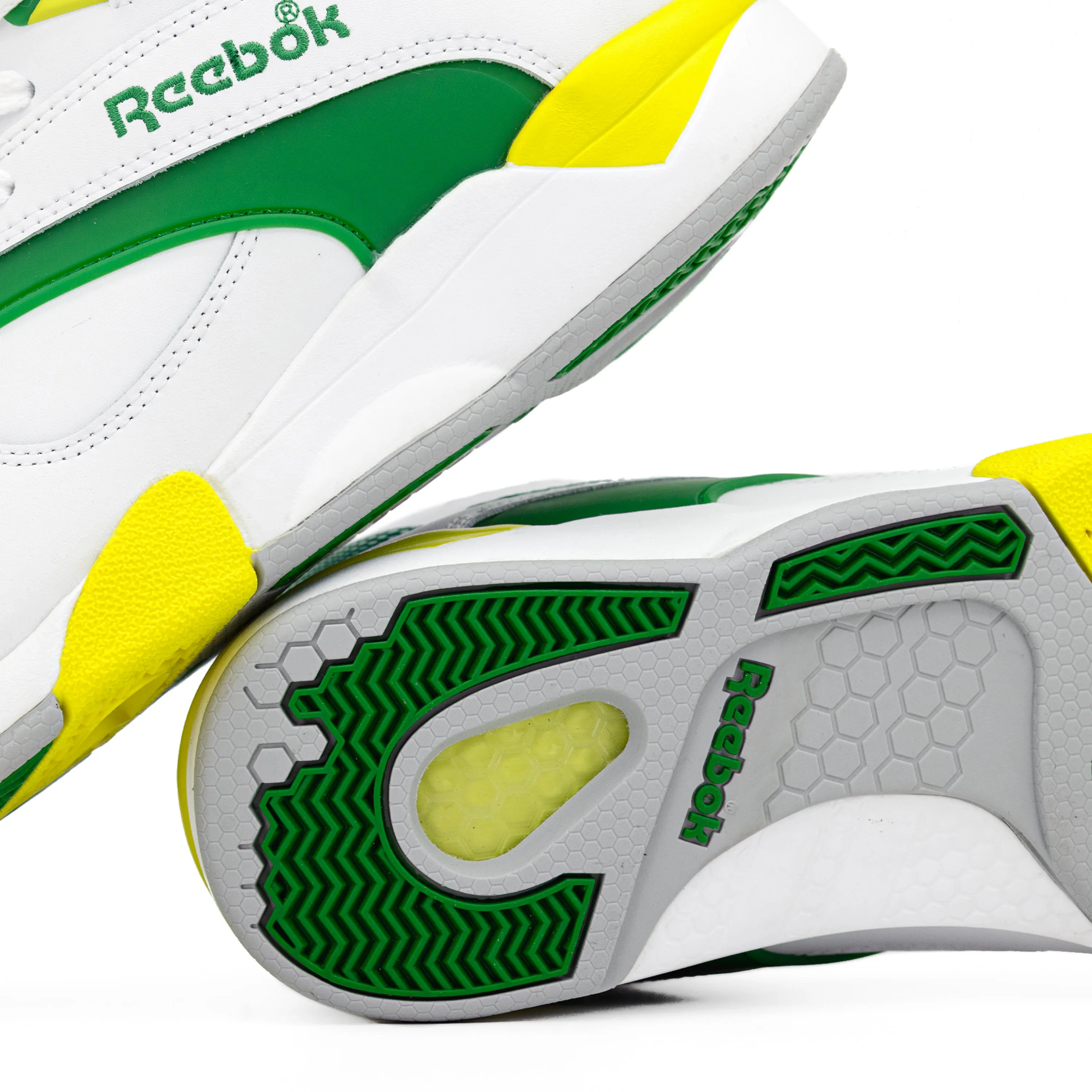 Reebok Court Victory Pump White/Glen Green/Acid Yellow