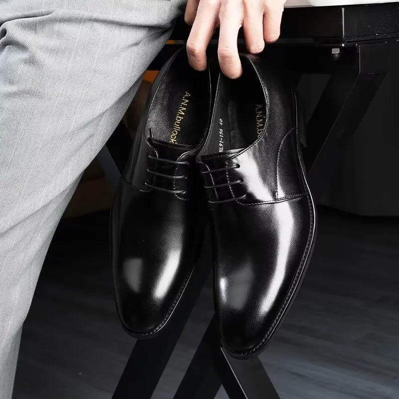 Refined Cow Leather Derby Shoes