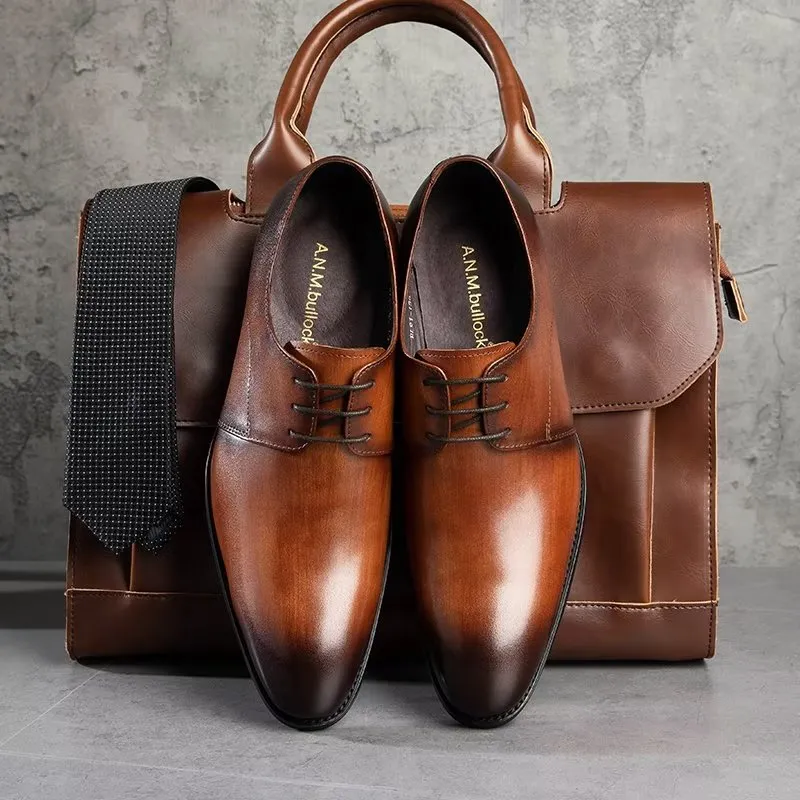 Refined Cow Leather Derby Shoes