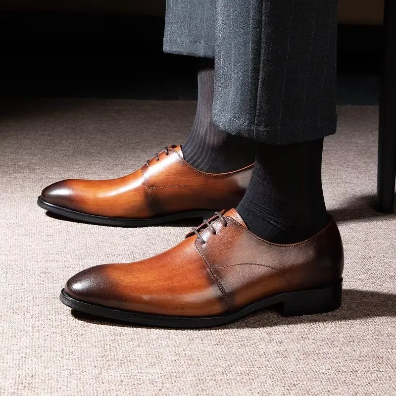 Refined Cow Leather Derby Shoes