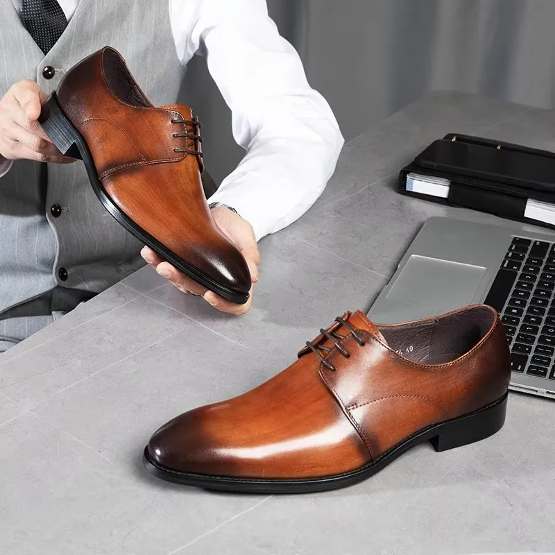 Refined Cow Leather Derby Shoes