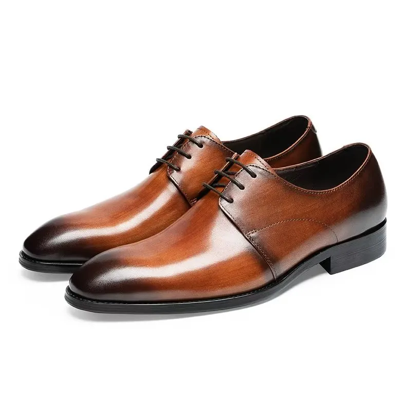 Refined Cow Leather Derby Shoes