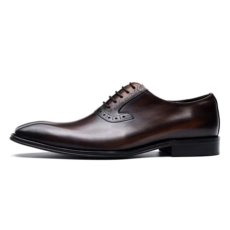 Refined Leather Lace-Up Oxford Dress Shoes