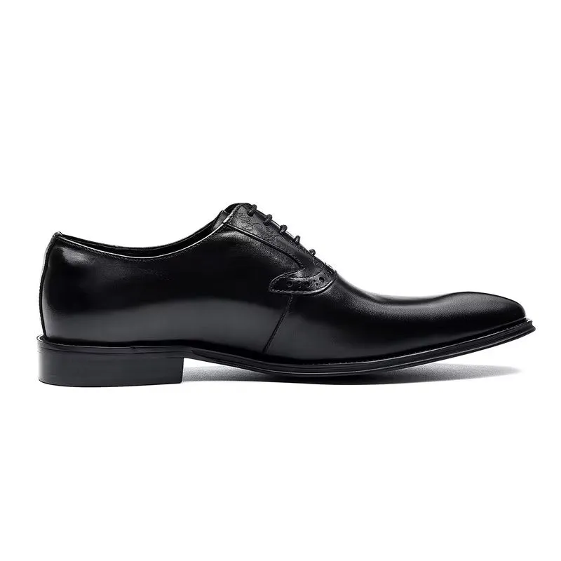 Refined Leather Lace-Up Oxford Dress Shoes