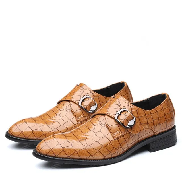 Reptilian Skin Textured Formal Luxury Leather Shoes