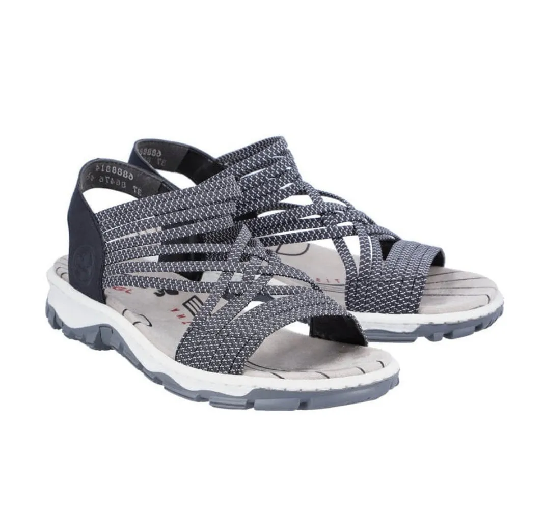 Rieker 68888-14 Navy Stretchy Strappy Walking Sandals