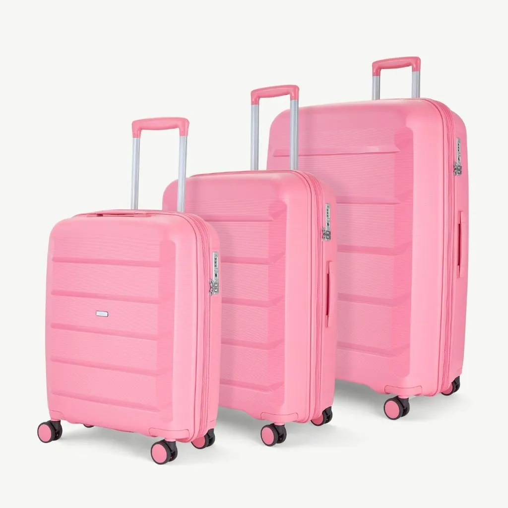 Rock Tulum 3 Piece Set Expander Hardsided Luggage - Bubble Gum Pink