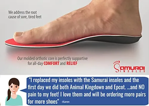 Samurai Insoles Instant Relief Orthotics for Flat Feet