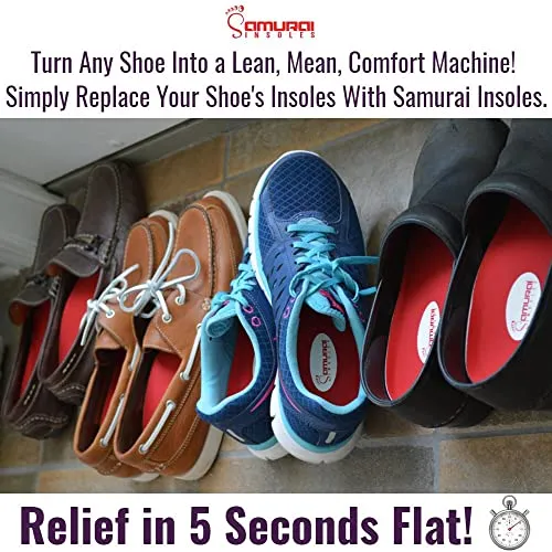 Samurai Insoles Instant Relief Orthotics for Flat Feet