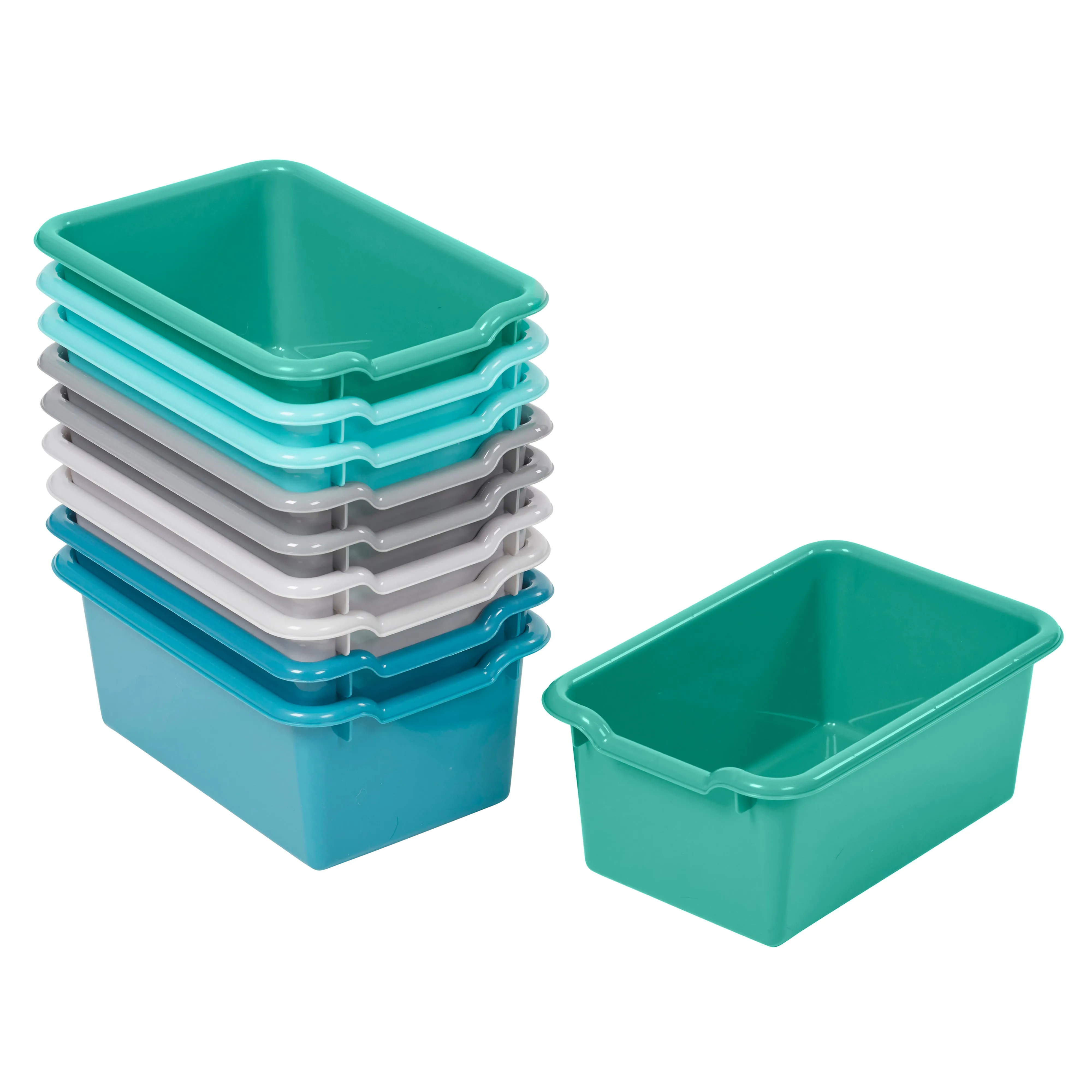 Scoop Front Storage Bins, Multipurpose Organization, 10-Pack