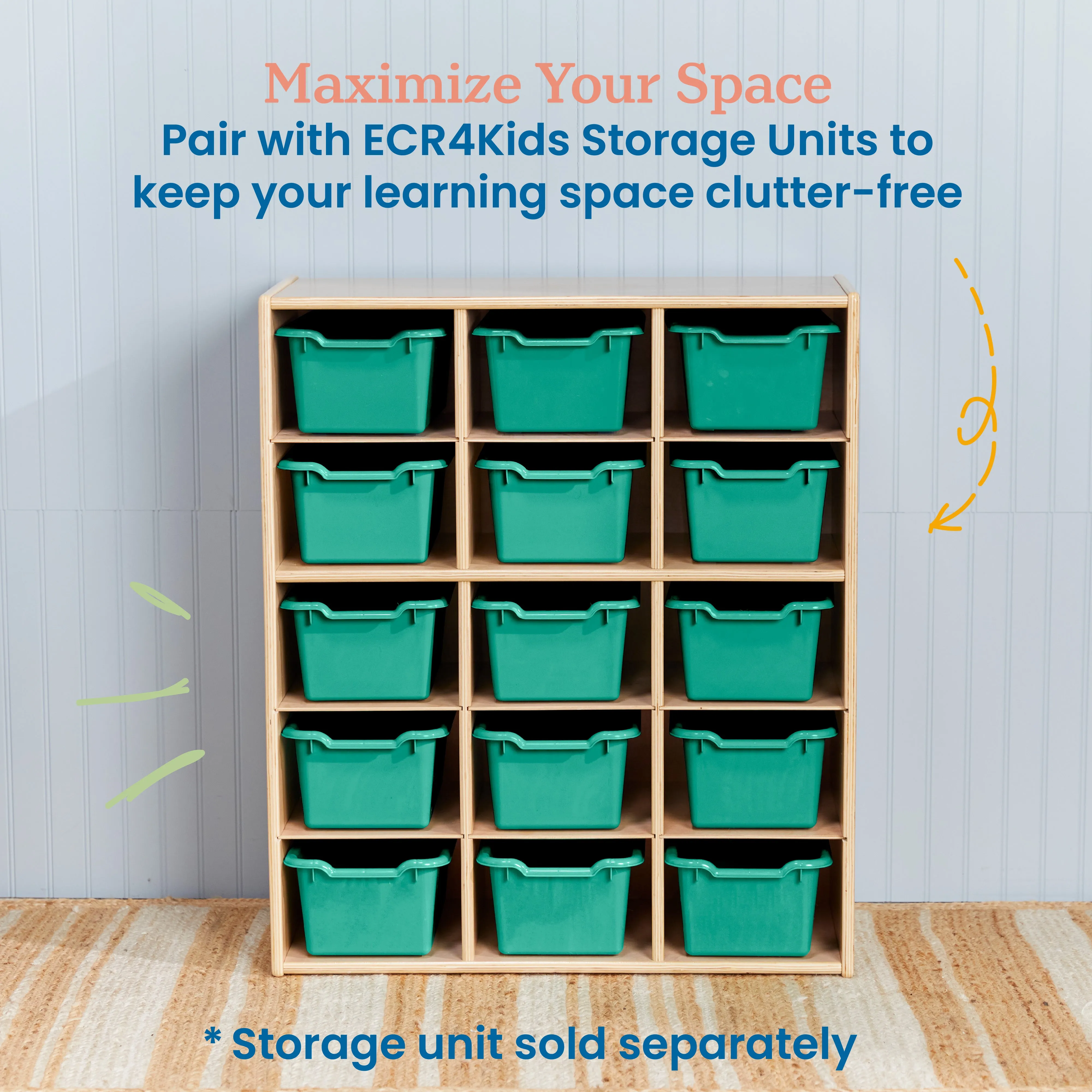 Scoop Front Storage Bins, Multipurpose Organization, 15-Pack