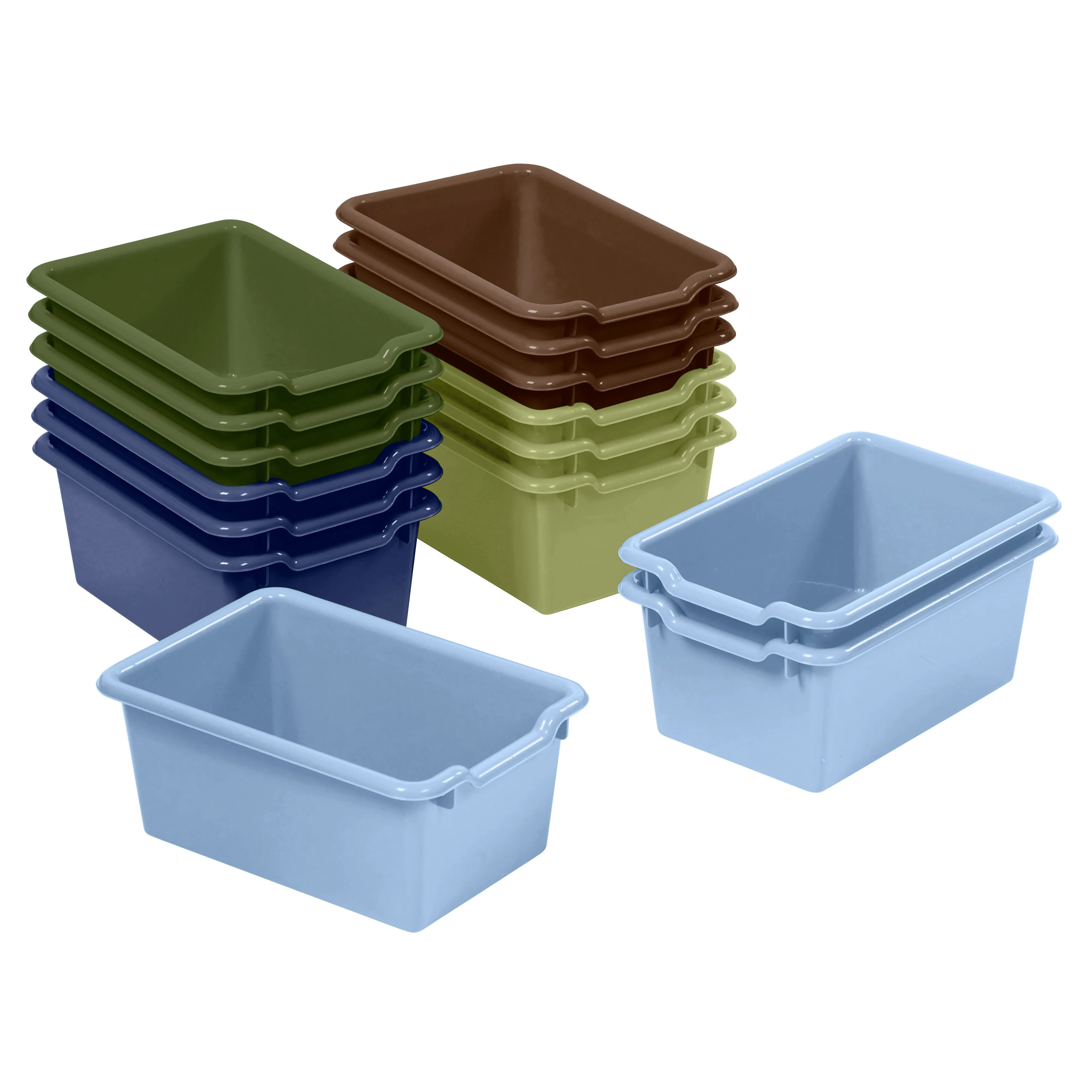 Scoop Front Storage Bins, Multipurpose Organization, 15-Pack