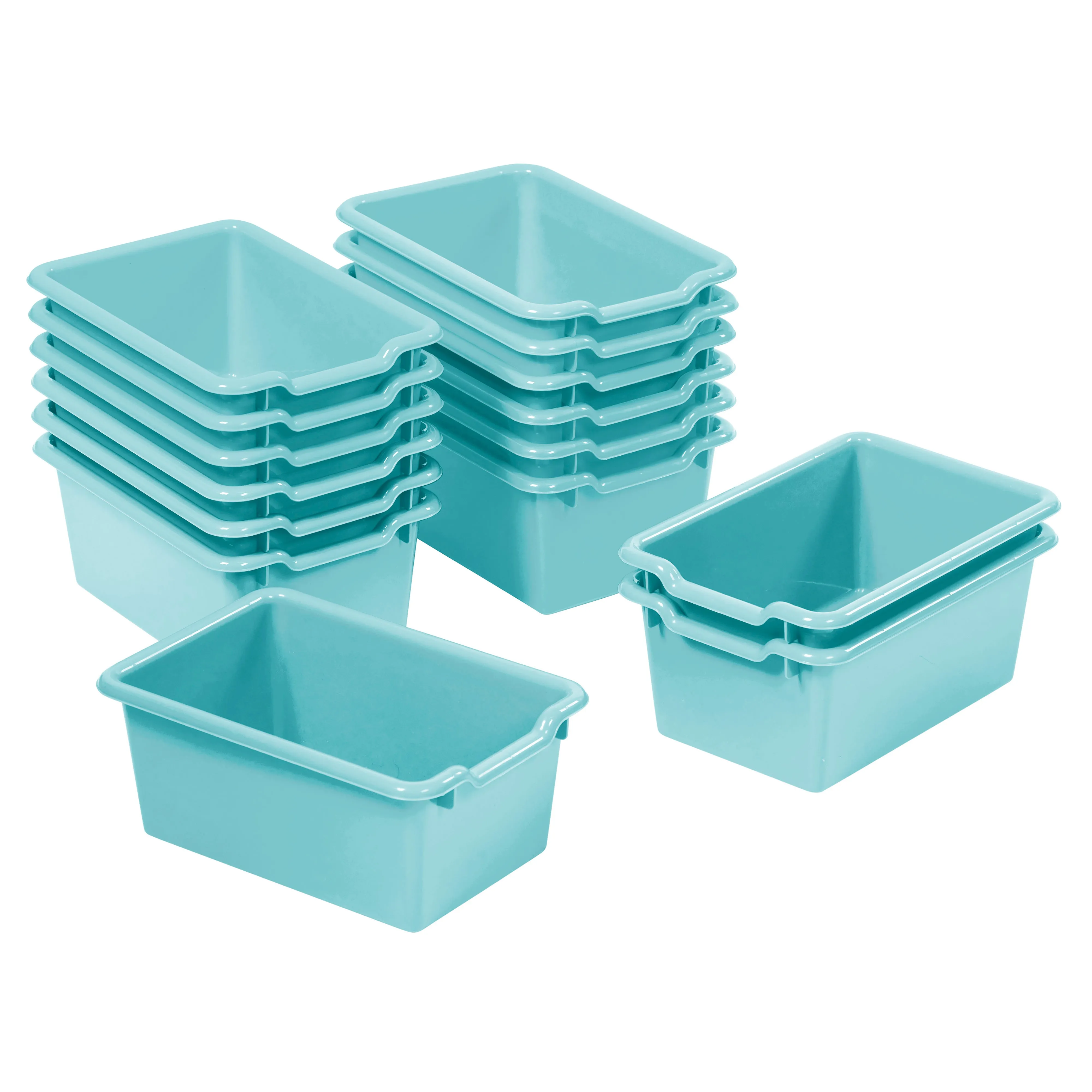 Scoop Front Storage Bins, Multipurpose Organization, 15-Pack