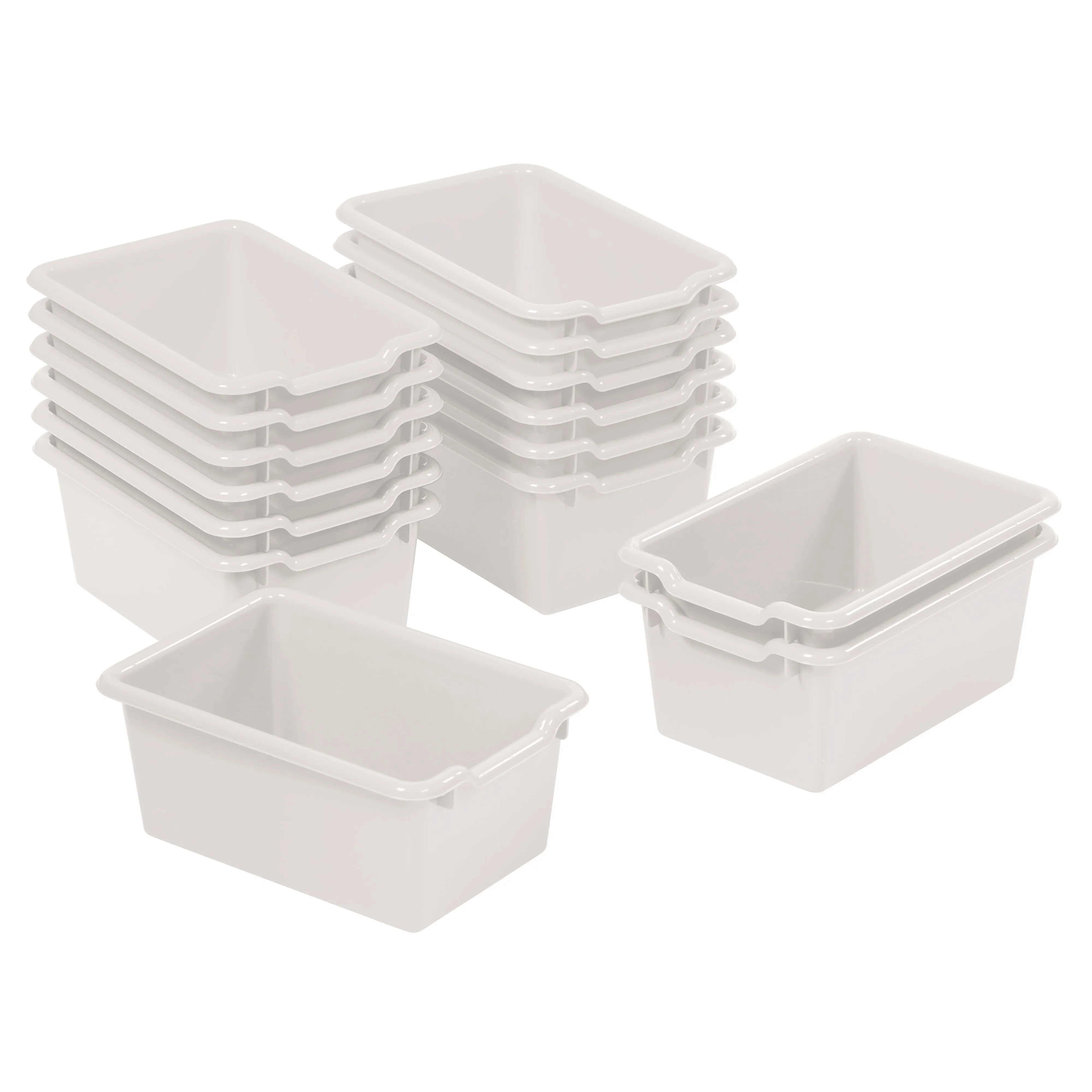 Scoop Front Storage Bins, Multipurpose Organization, 15-Pack