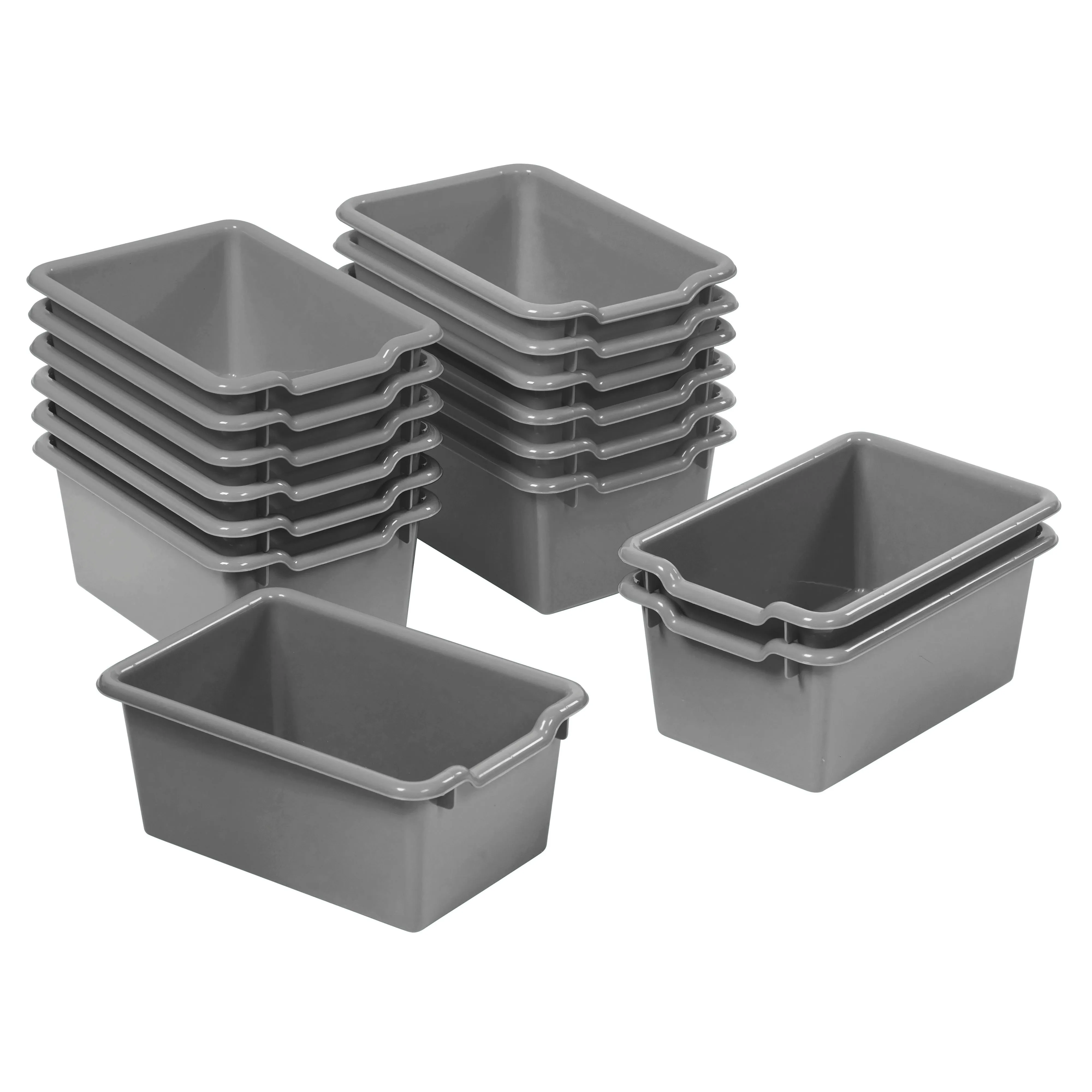 Scoop Front Storage Bins, Multipurpose Organization, 15-Pack