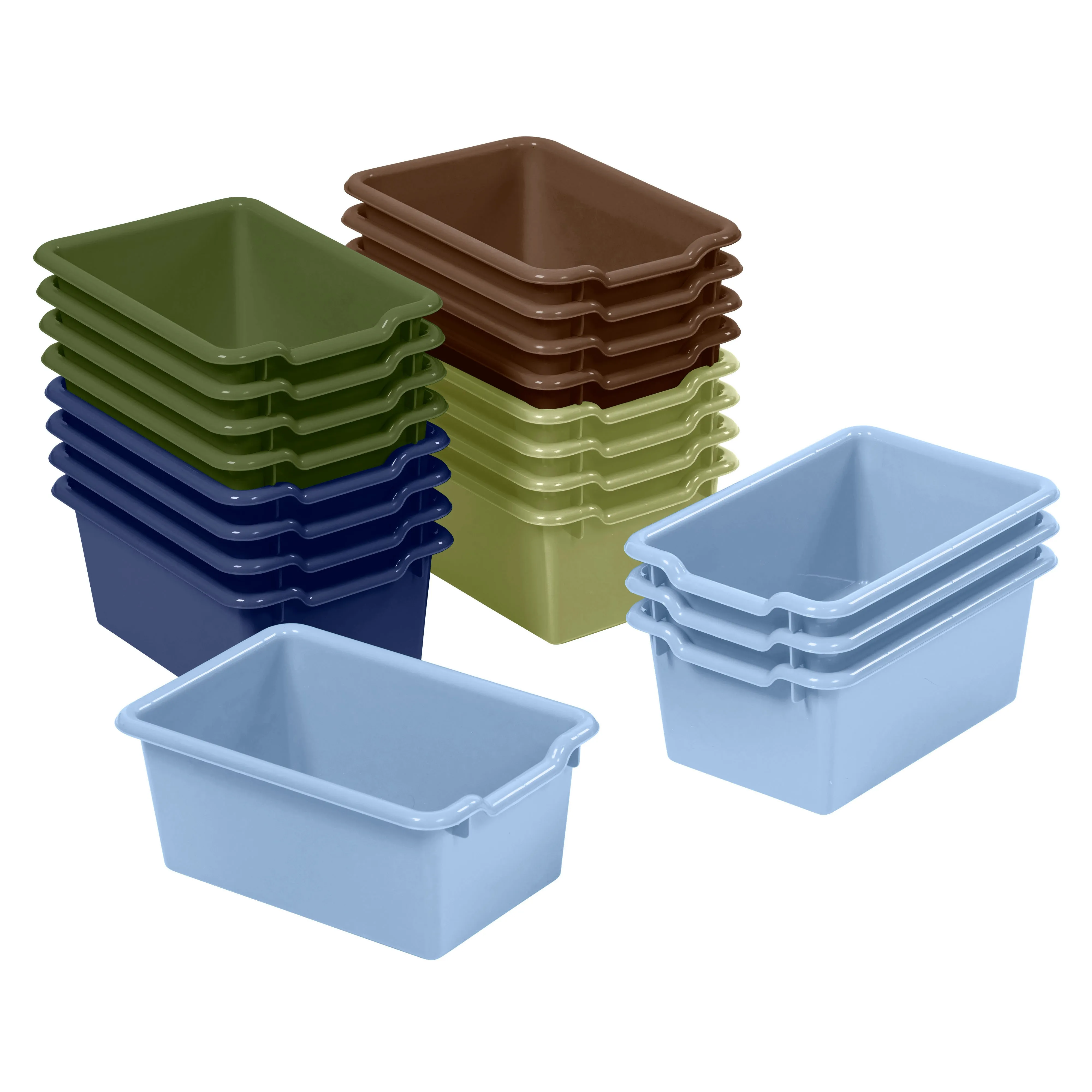 Scoop Front Storage Bins, Multipurpose Organization, 20-Pack