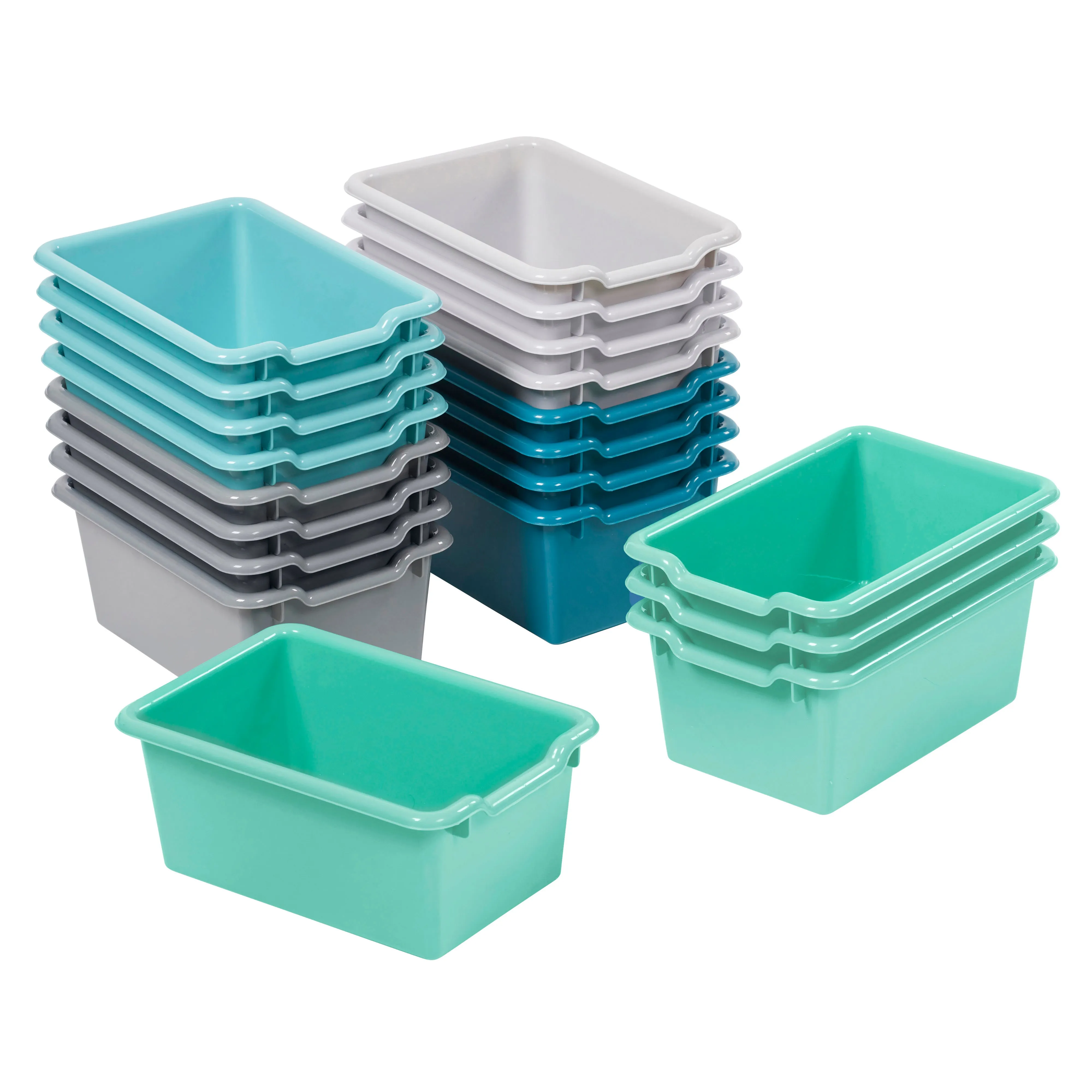 Scoop Front Storage Bins, Multipurpose Organization, 20-Pack