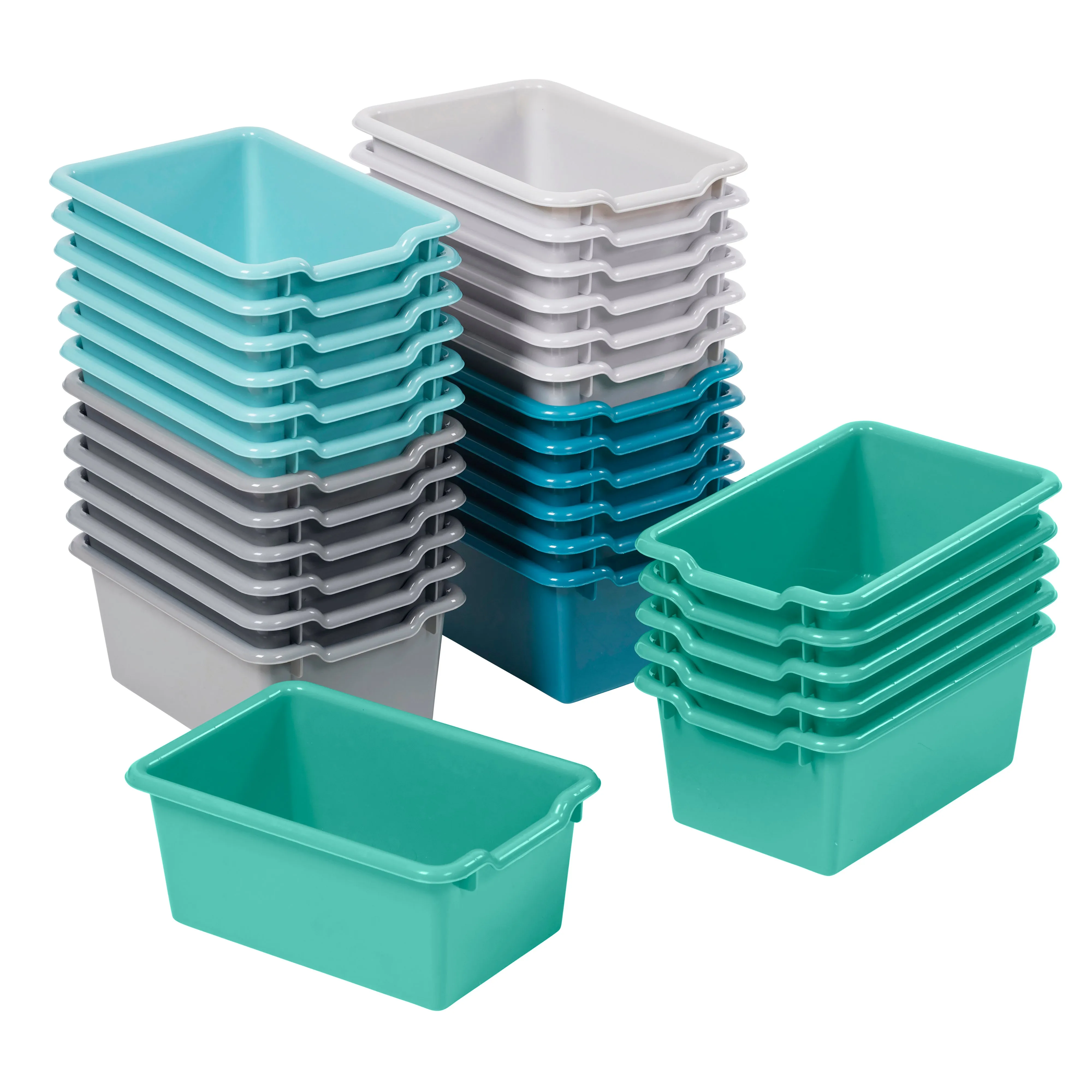 Scoop Front Storage Bins, Multipurpose Organization, 30-Pack