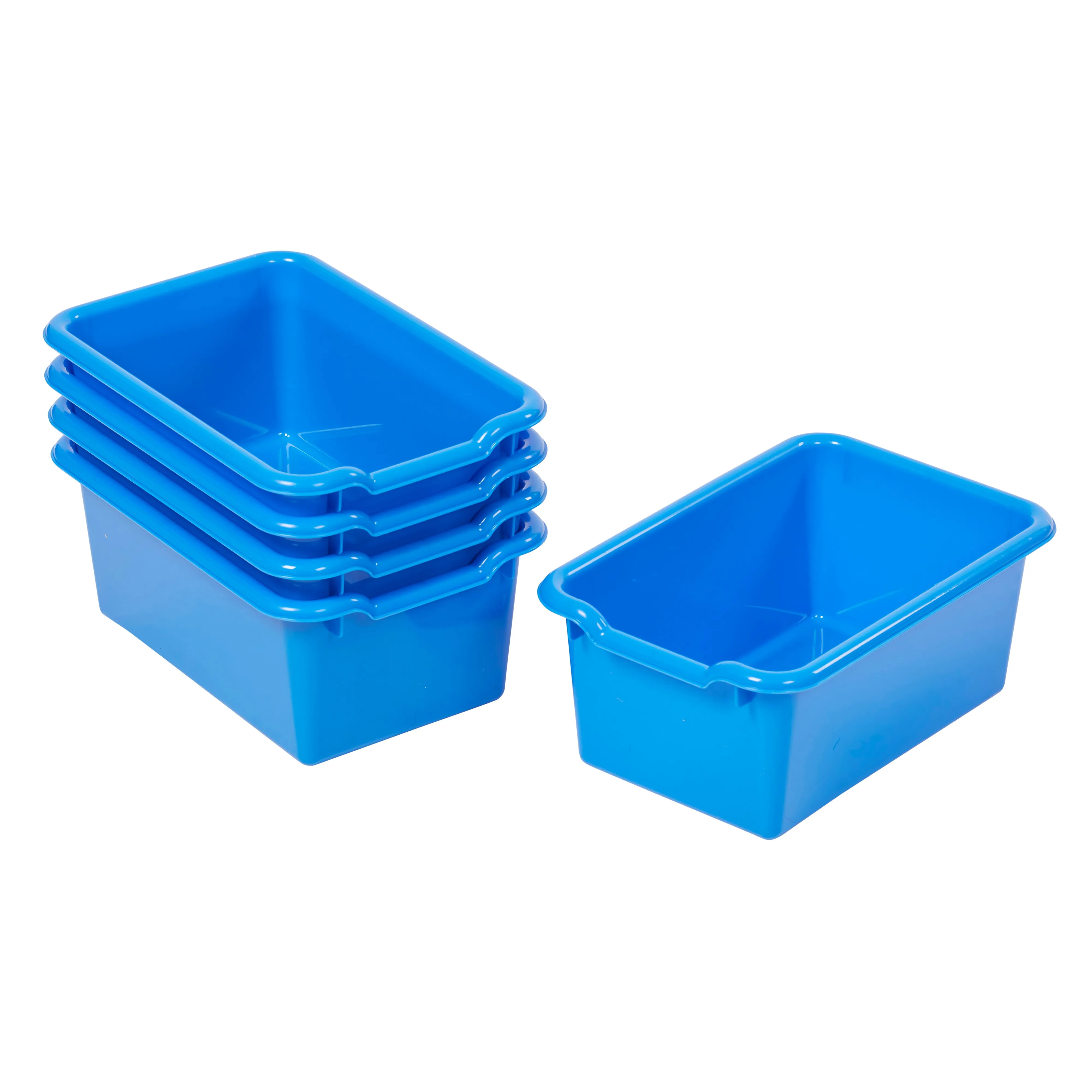 Scoop Front Storage Bins, Multipurpose Organization, 5-Pack