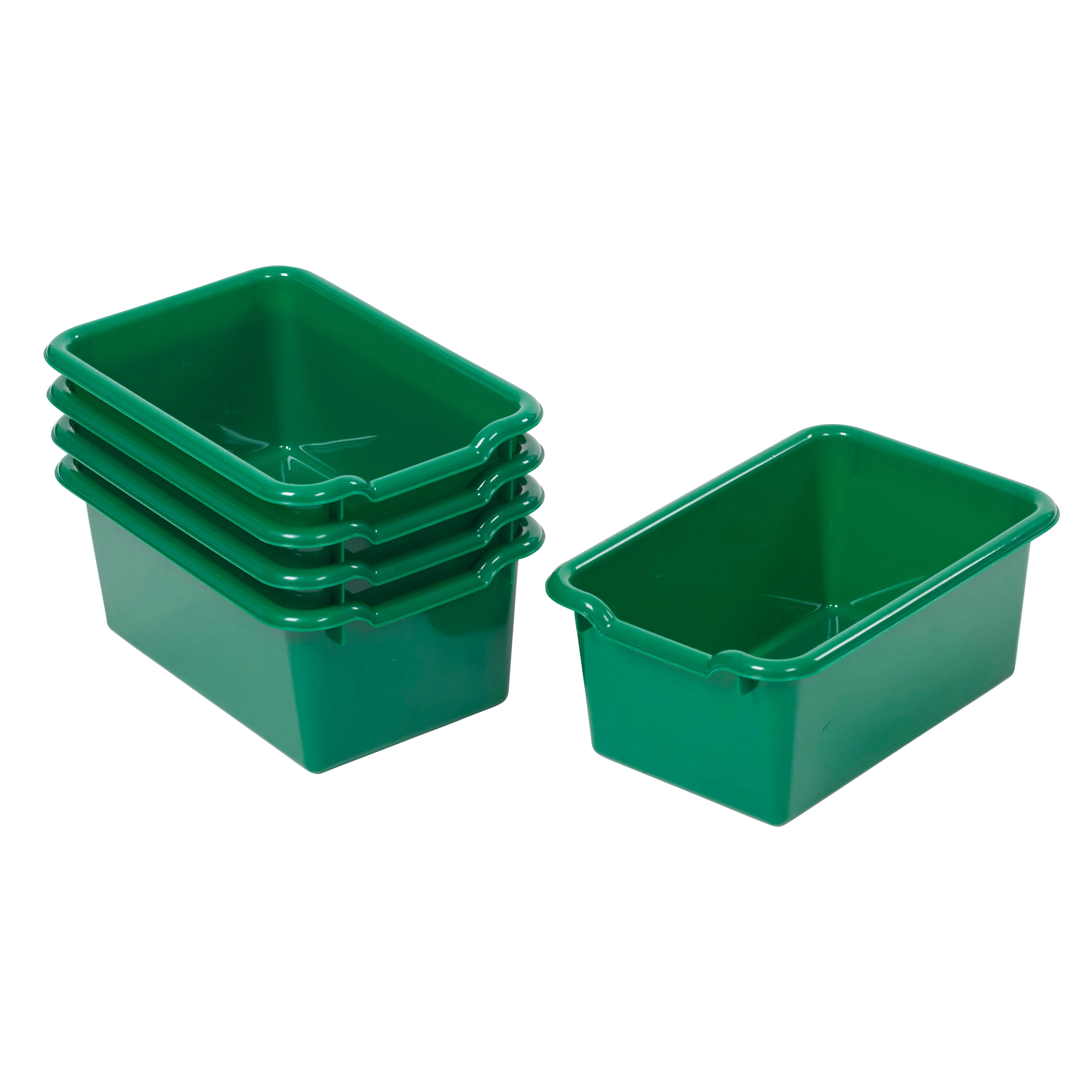 Scoop Front Storage Bins, Multipurpose Organization, 5-Pack