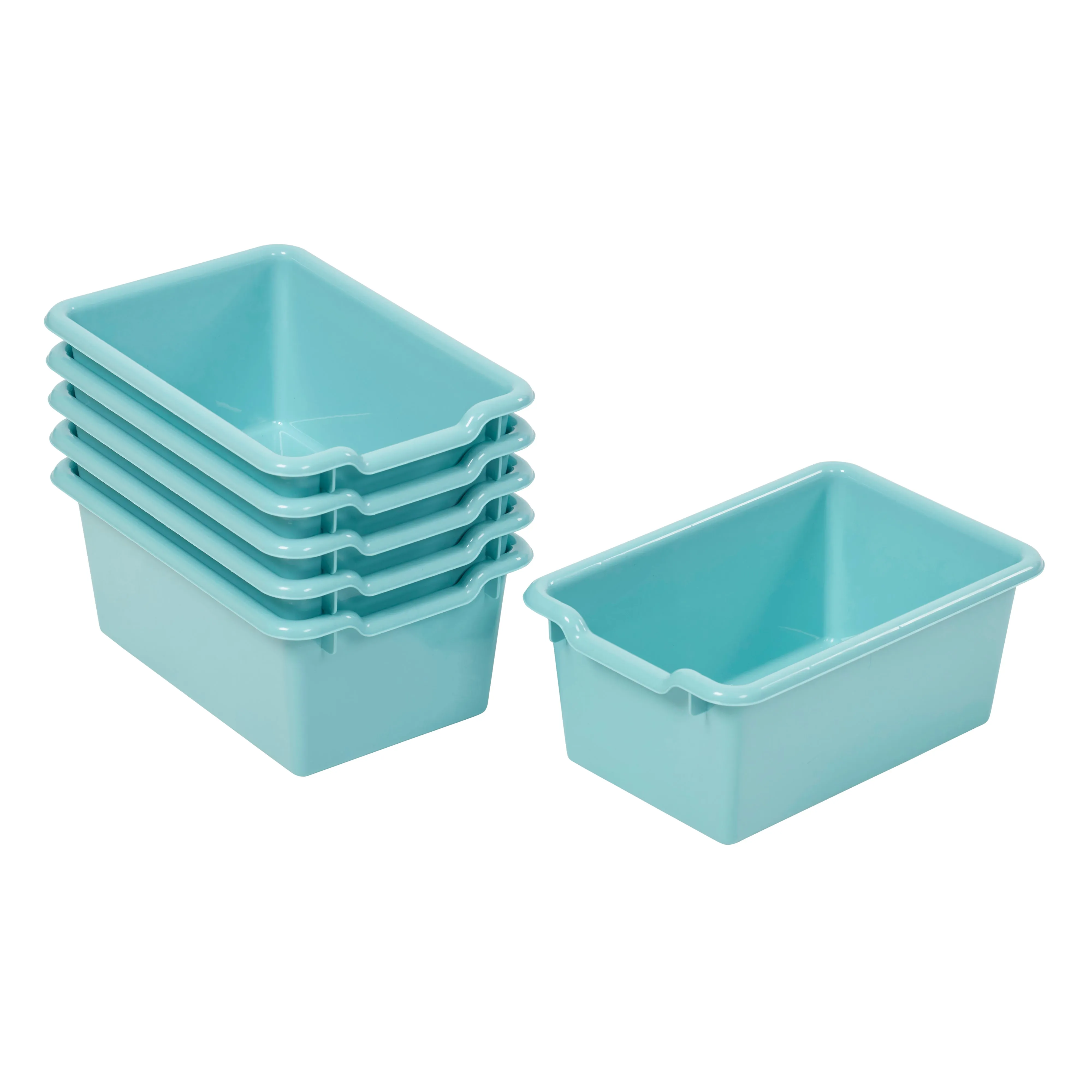 Scoop Front Storage Bins, Multipurpose Organization, 5-Pack