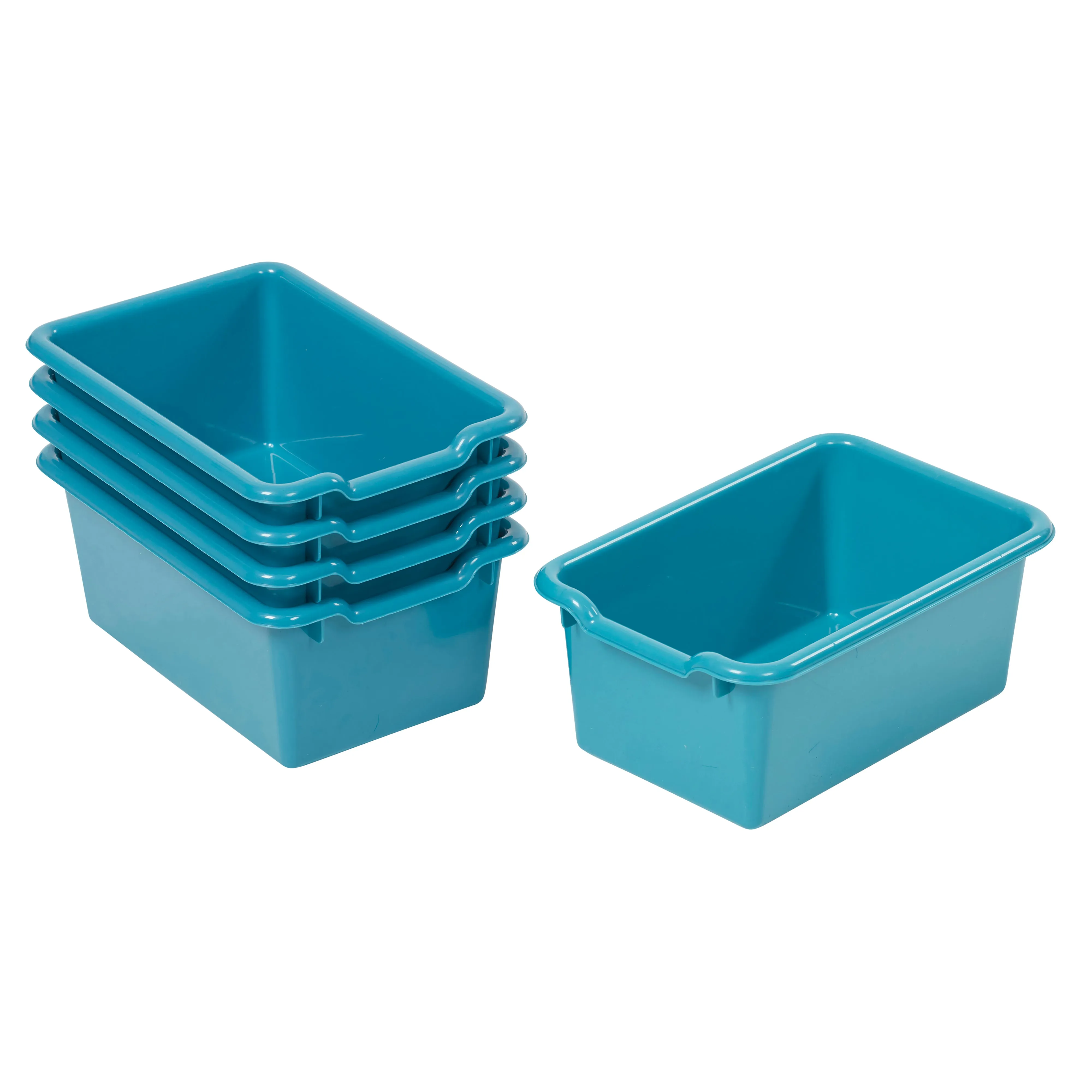 Scoop Front Storage Bins, Multipurpose Organization, 5-Pack