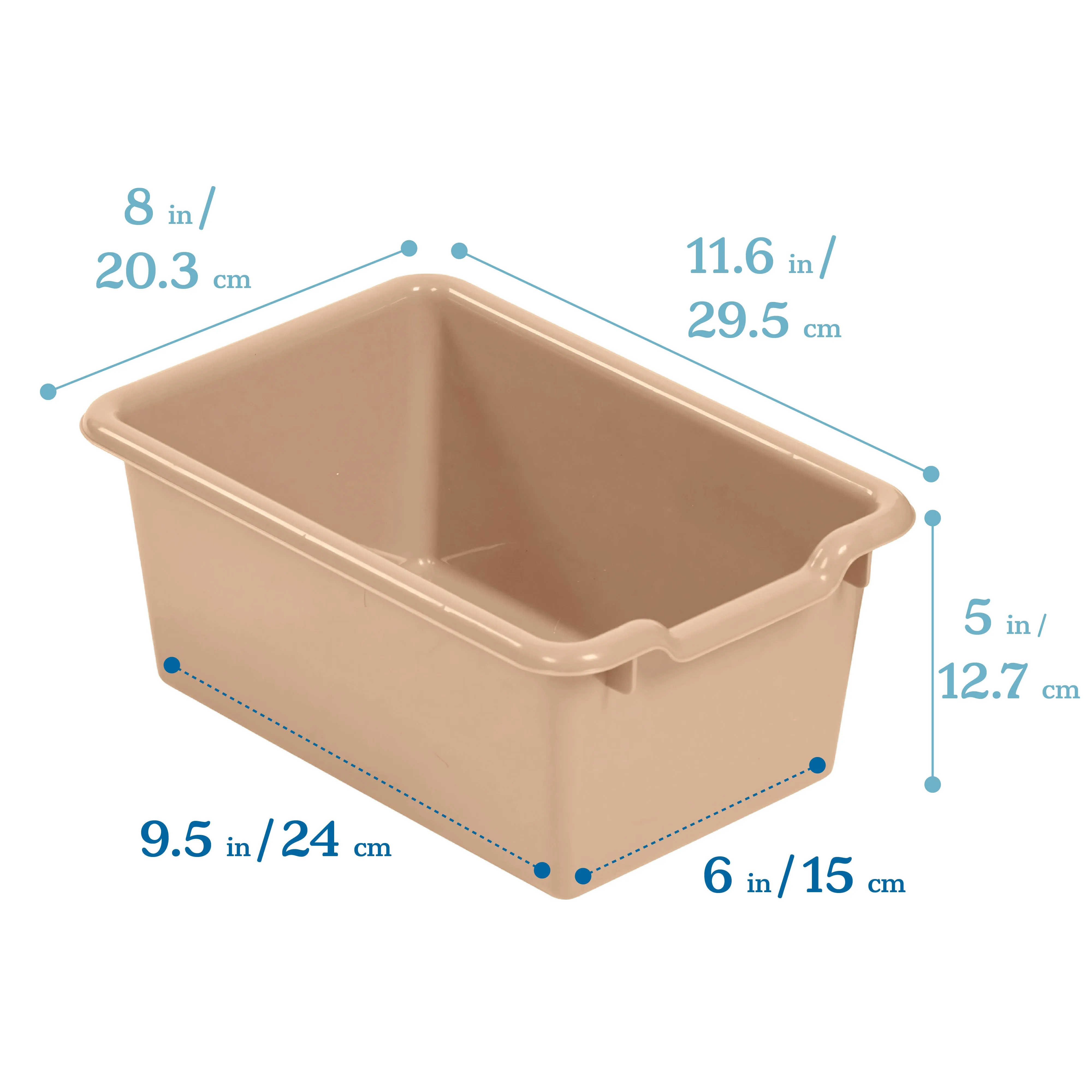 Scoop Front Storage Bins, Multipurpose Organization, 5-Pack