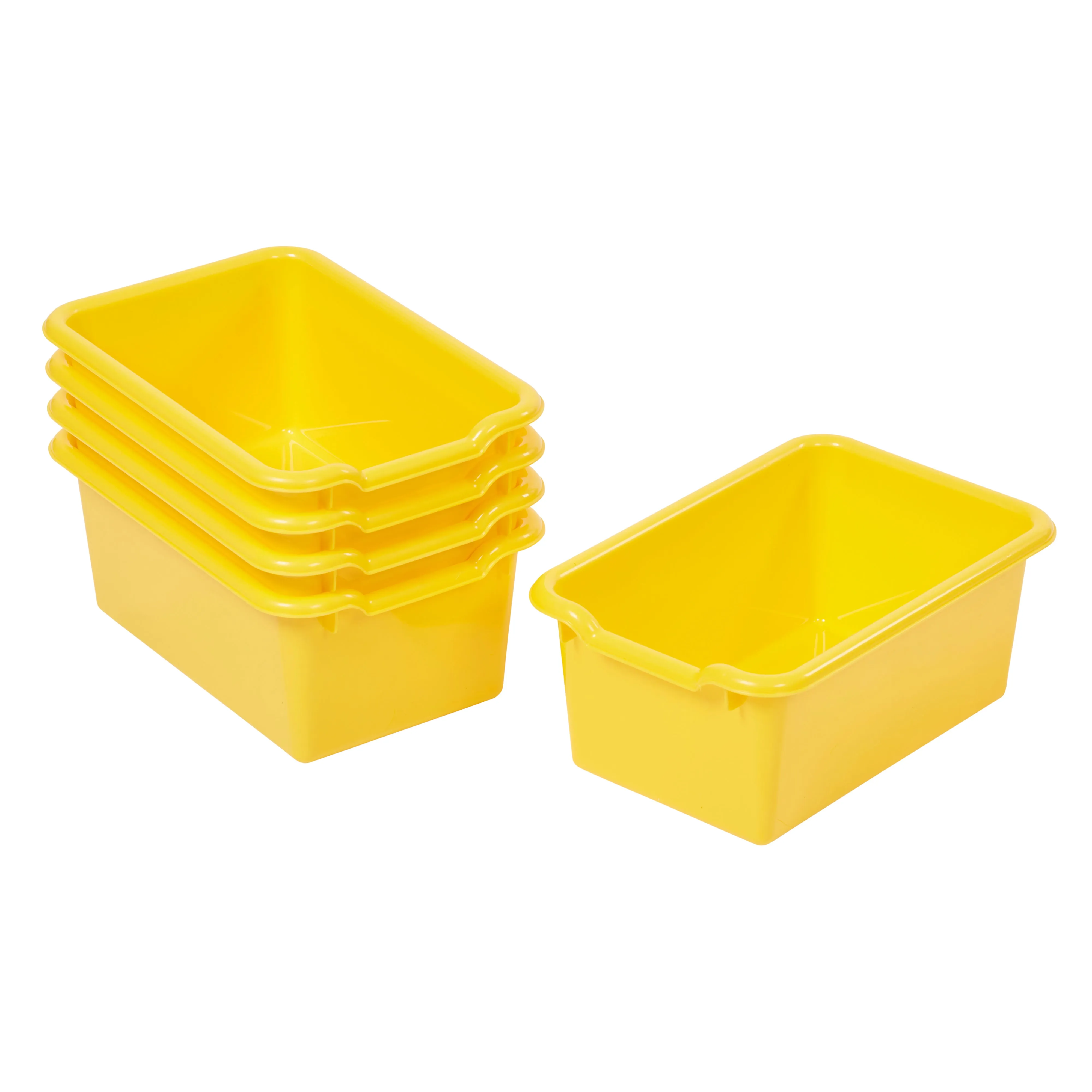 Scoop Front Storage Bins, Multipurpose Organization, 5-Pack