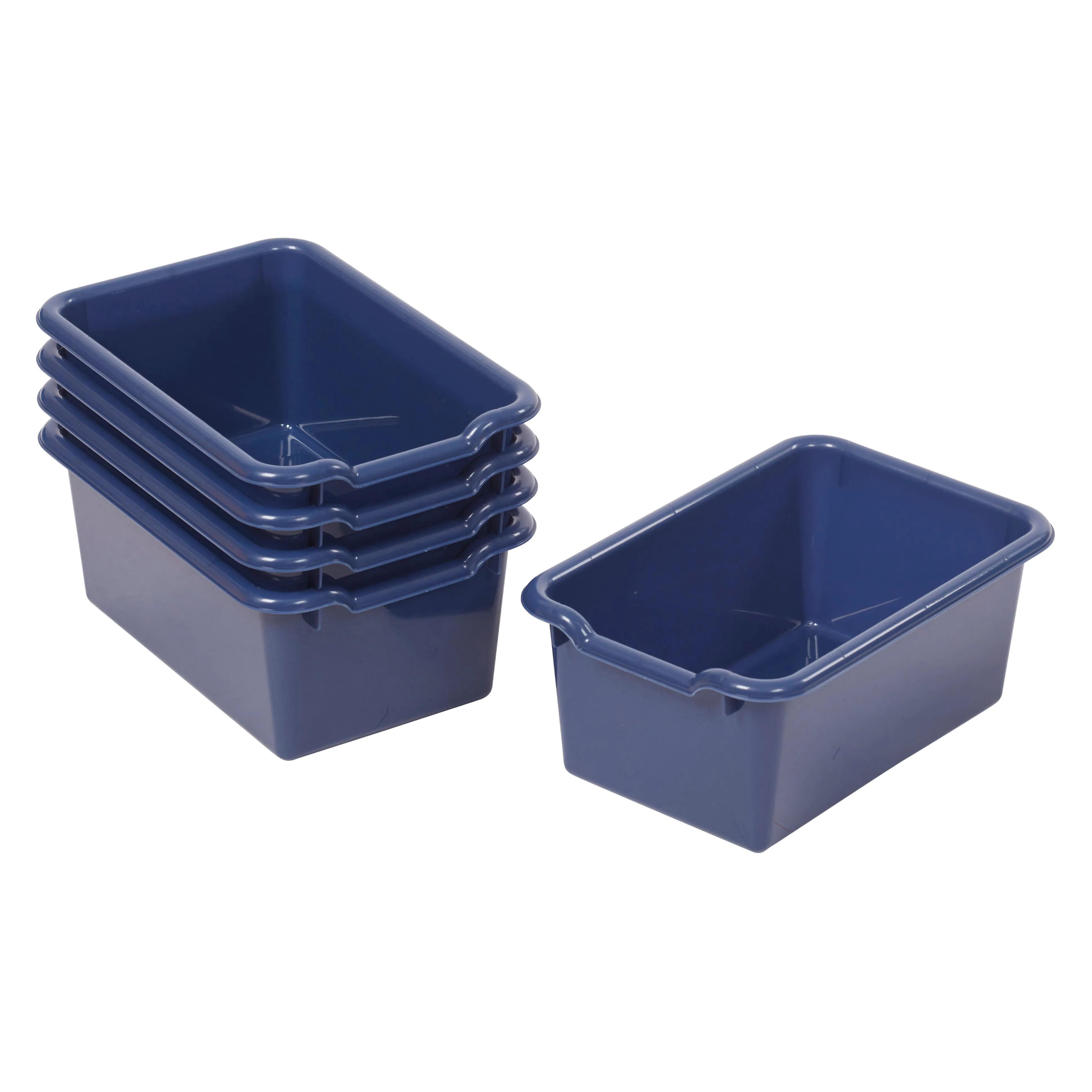 Scoop Front Storage Bins, Multipurpose Organization, 5-Pack