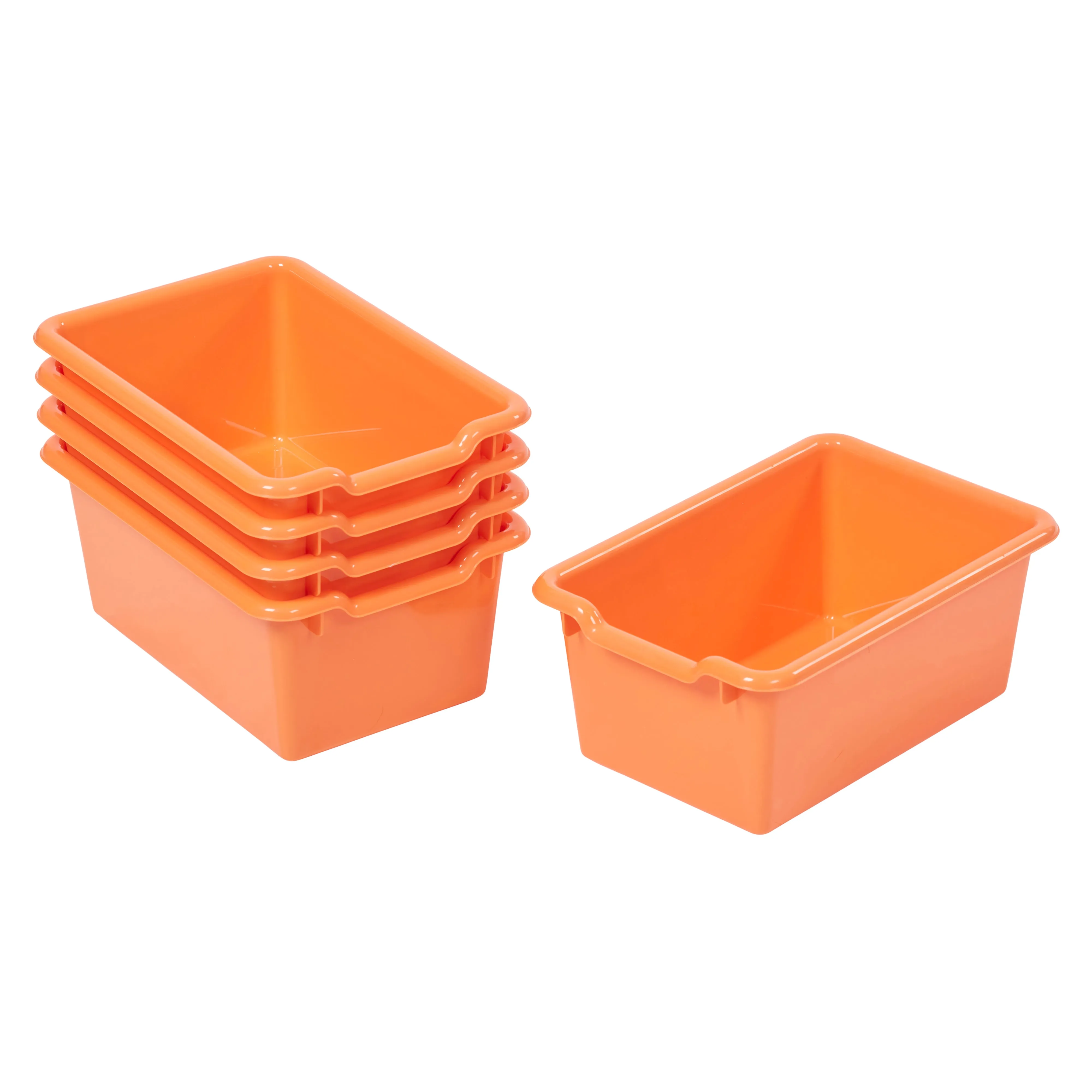 Scoop Front Storage Bins, Multipurpose Organization, 5-Pack