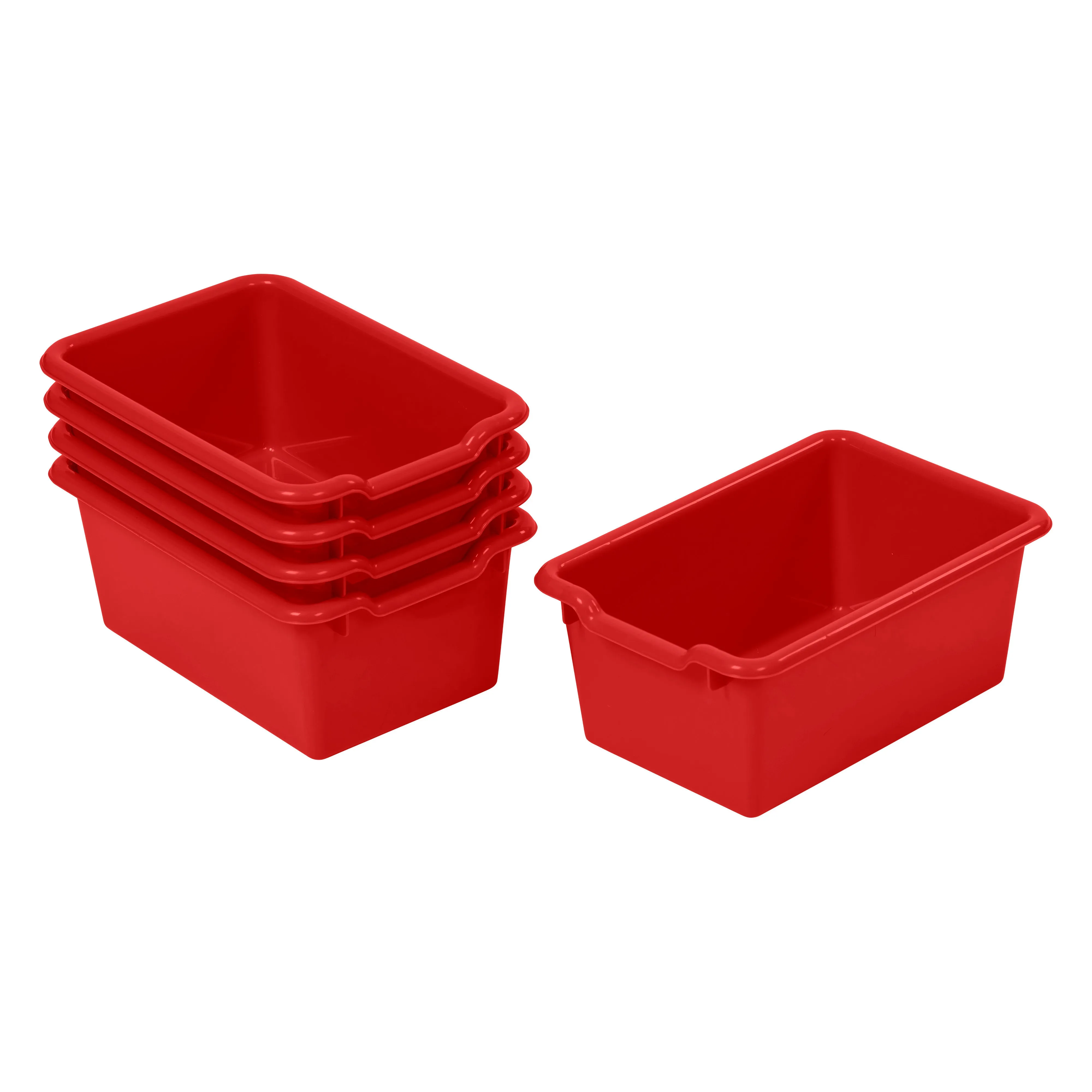 Scoop Front Storage Bins, Multipurpose Organization, 5-Pack