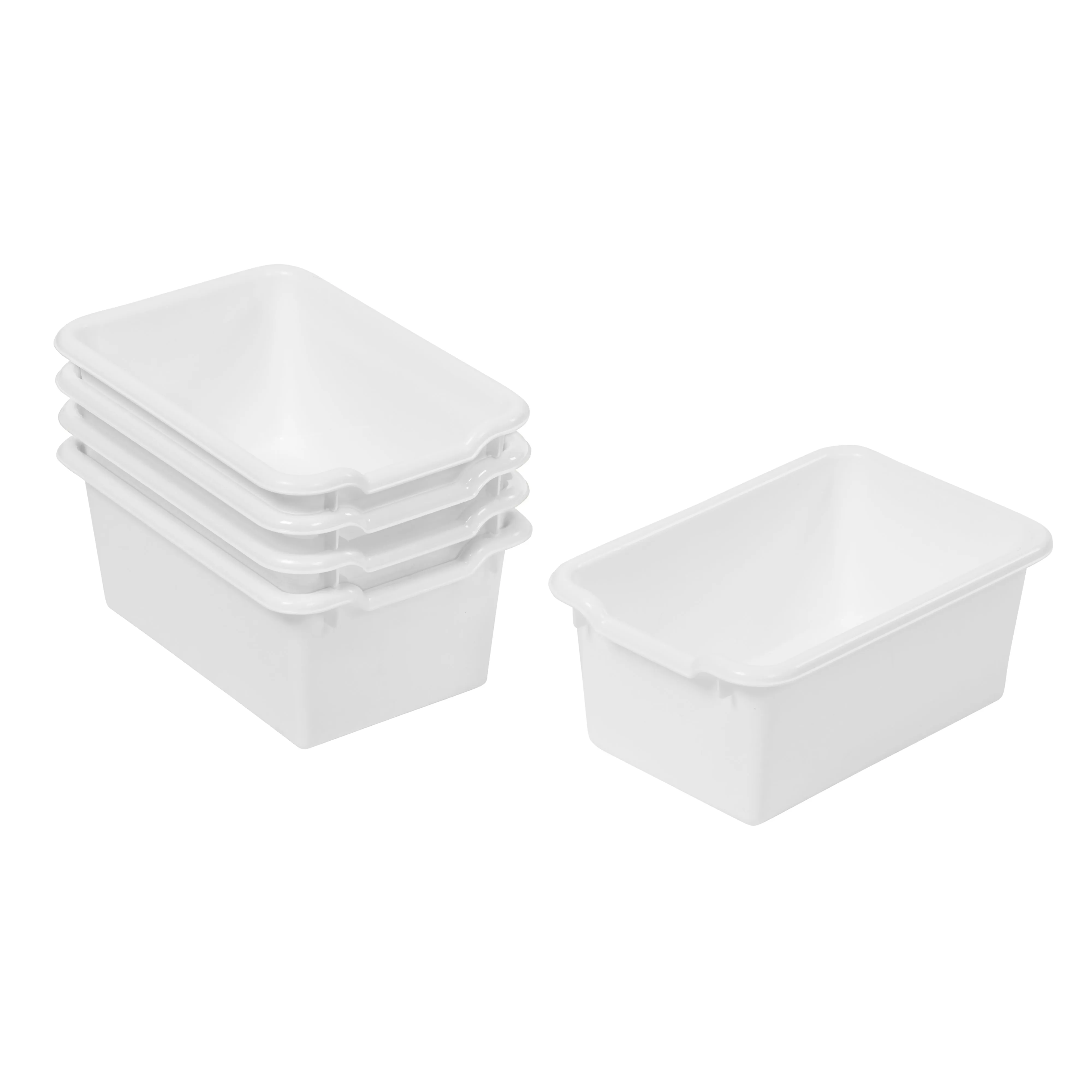 Scoop Front Storage Bins, Multipurpose Organization, 5-Pack