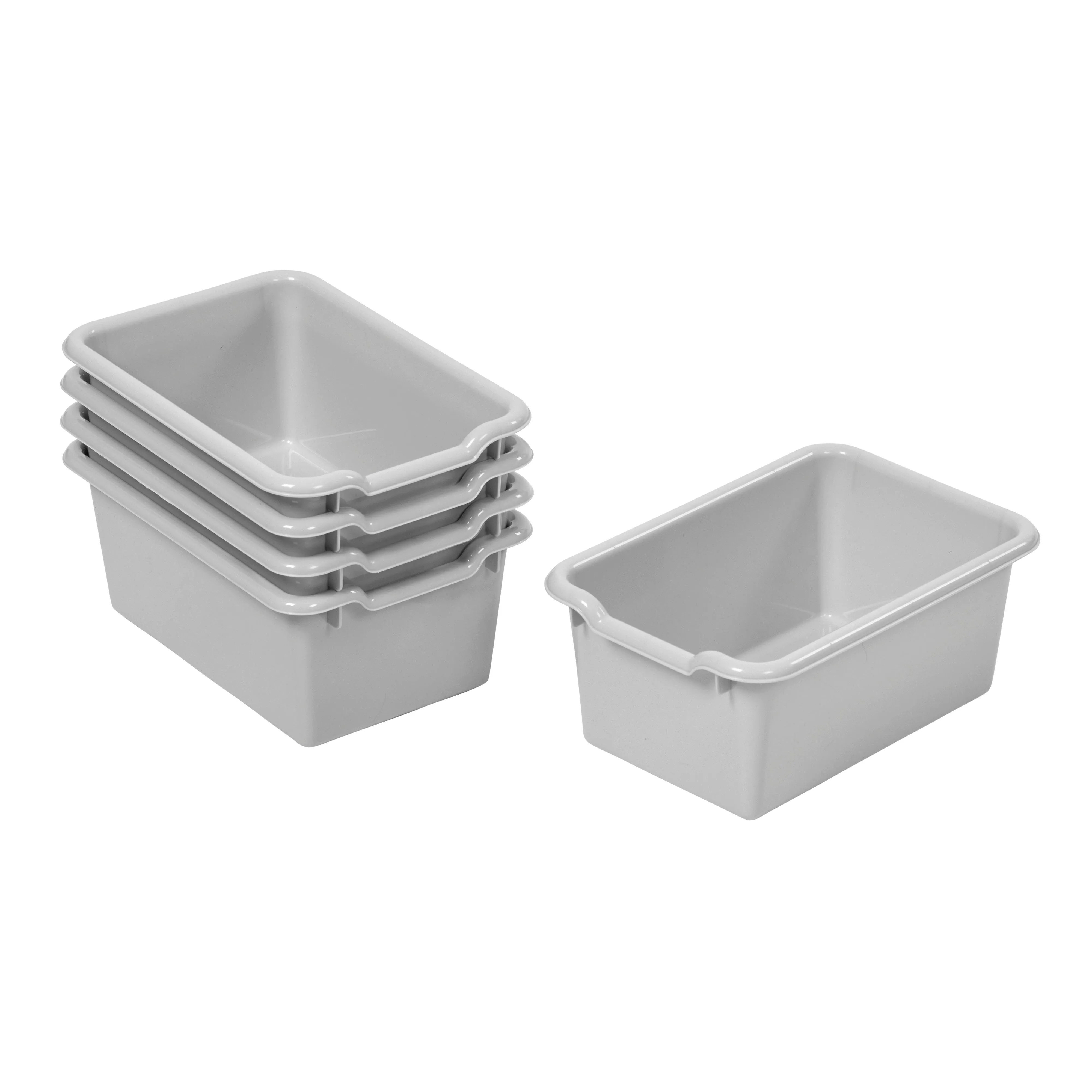 Scoop Front Storage Bins, Multipurpose Organization, 5-Pack