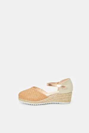 Senior Girls Beige Wedge Heels