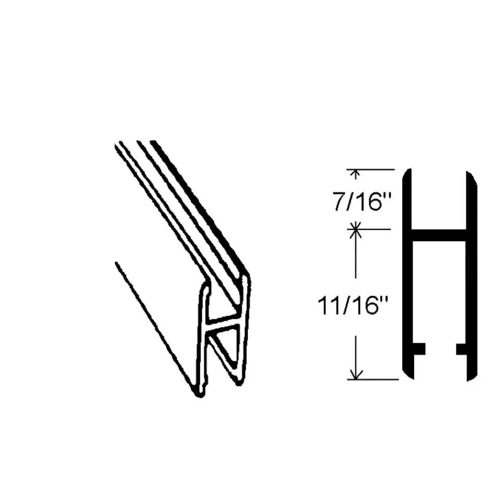 Showcase Aluminum H-Bar Extrusion - Clear Anodized