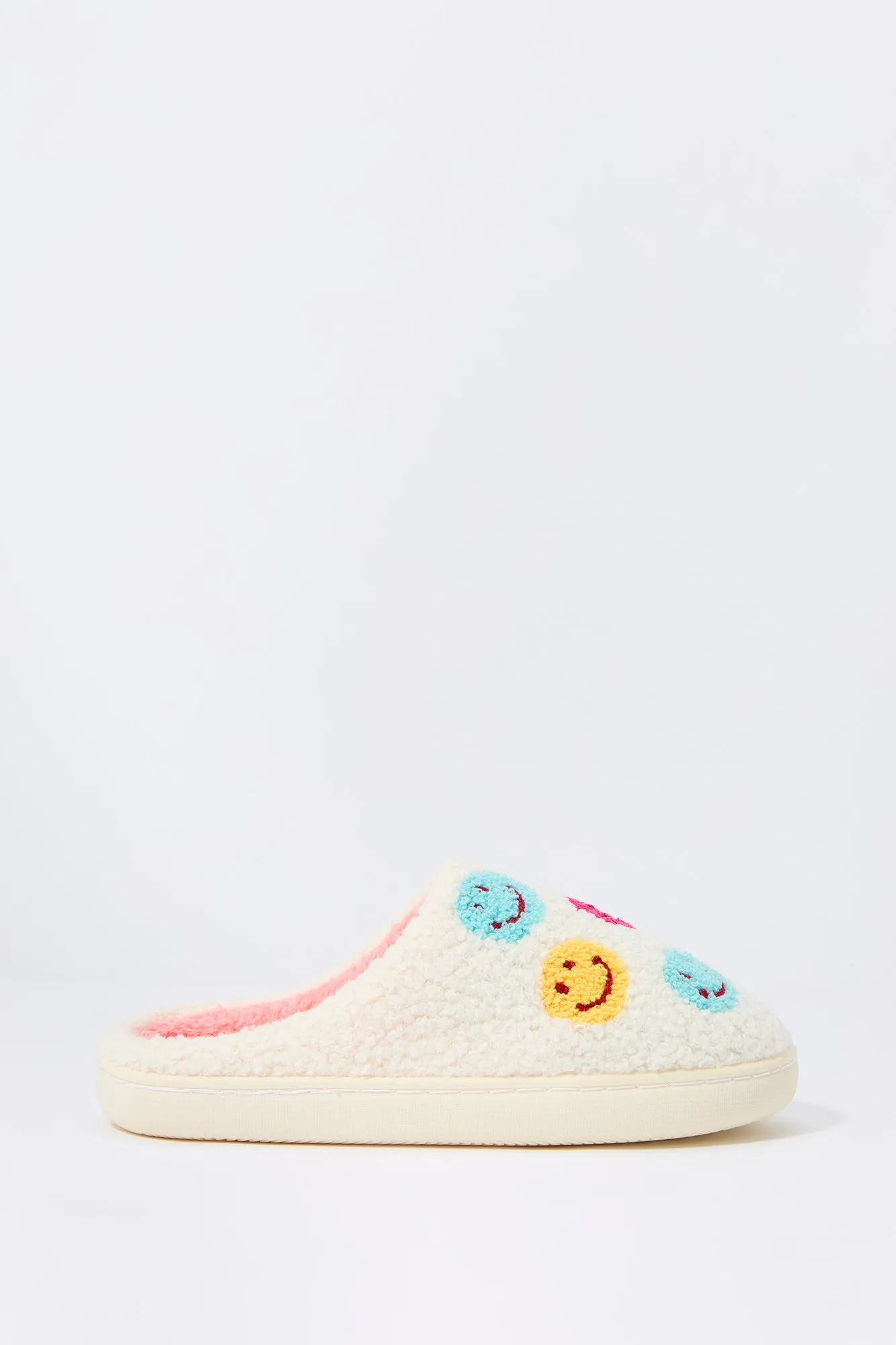 Smiley Face Faux Fur Slipper