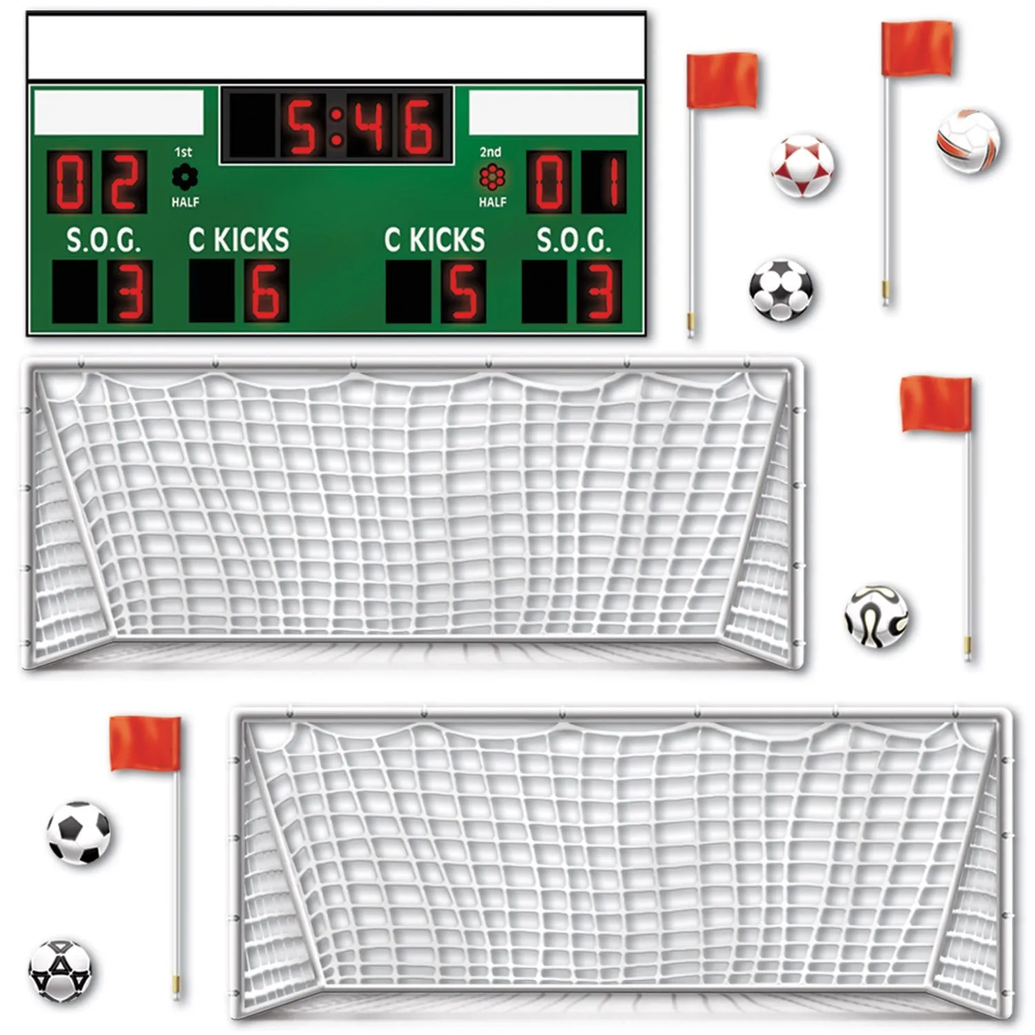 Soccer Plastic Wall Props 13pk