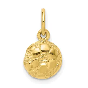 Solid 10k Yellow Gold Soccer Ball Pendant