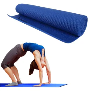 STRAUSS Yoga Mat with Carry Bag | Anti-Slip Exercise Mat for Women & Men | Home Gym Workout, Yoga, Pilates | Eco-friendly | Non-Slip Surface | Lightweight & Durable | 8mm (Blue)